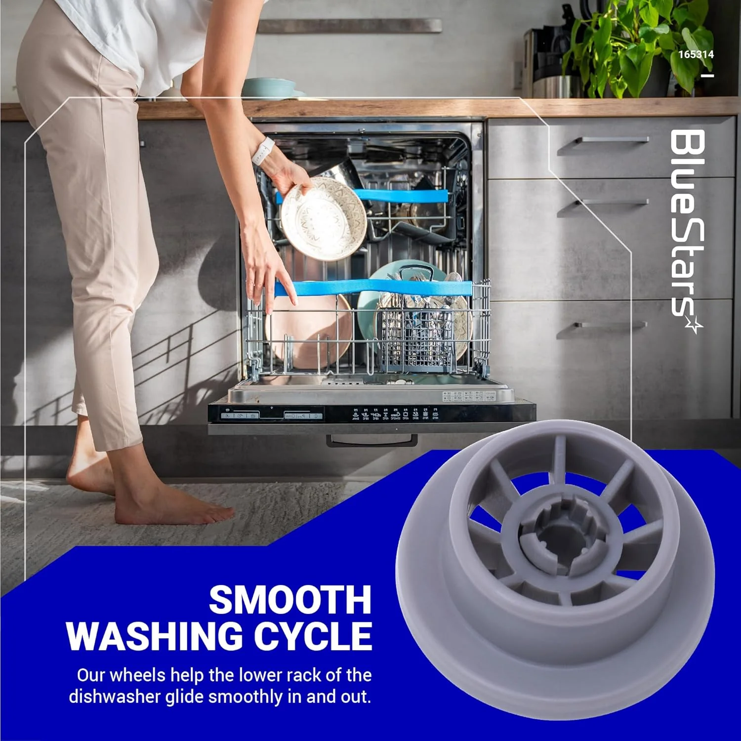 [Lifetime Warranty] 165314 Dishwasher Lower Rack Wheel - Pack of 4 - Image 4