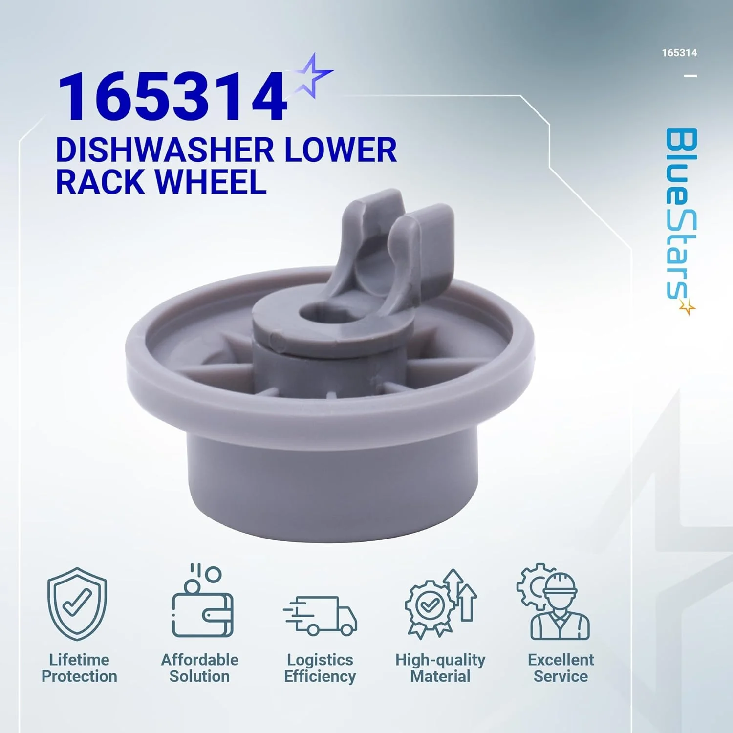 [Lifetime Warranty] 165314 Dishwasher Lower Rack Wheel - Pack of 4 - Image 9