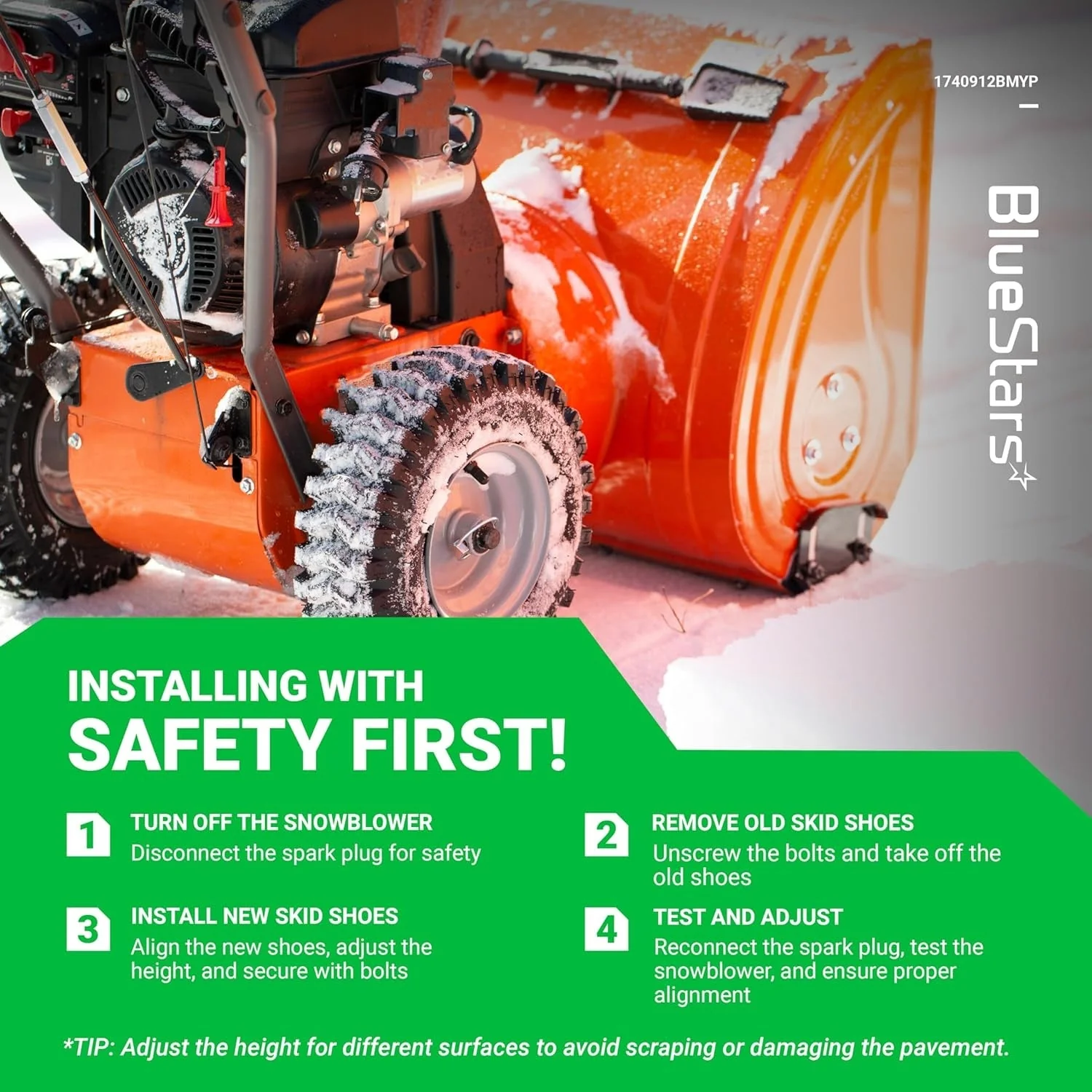 [Lifetime Warranty] 1740912BMYP Snowblower Skid Shoes Height Adjustment - Image 7