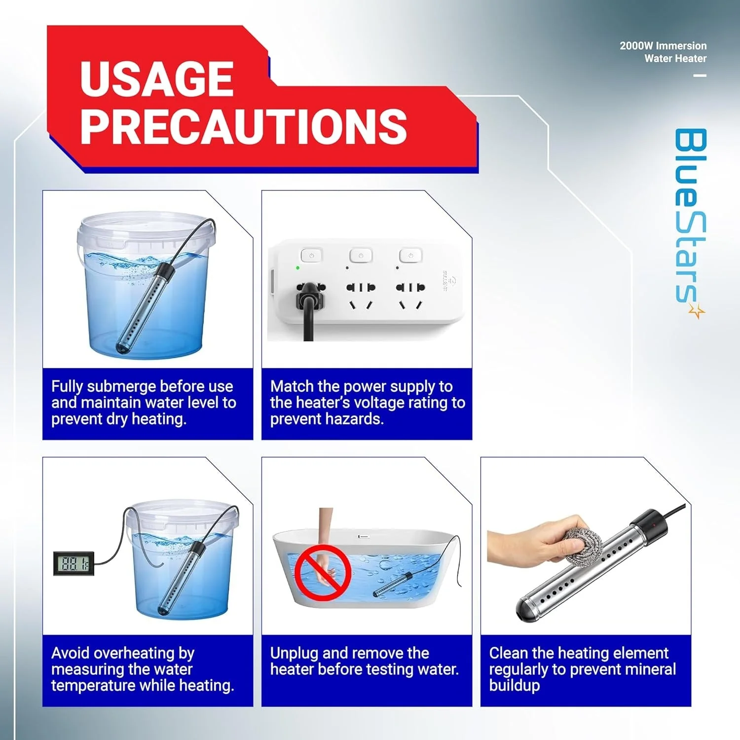 [Lifetime Warranty] 2000W Immersion Water Heater - Image 9