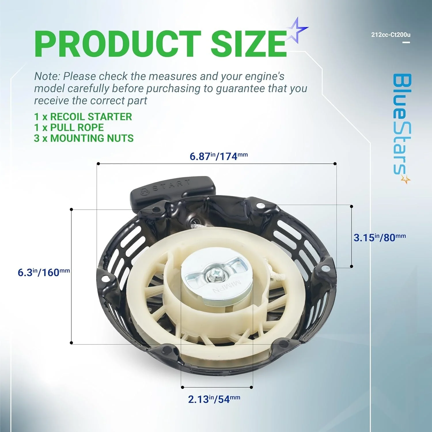 [Lifetime Warranty] 212 Ct200u Pull Start Recoil Starter - Image 3