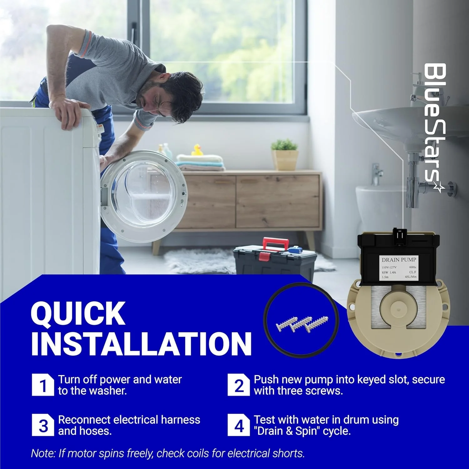 [Lifetime Warranty] 280187 8181684 Washer Drain Pump Motor Askoll m75 - Image 7