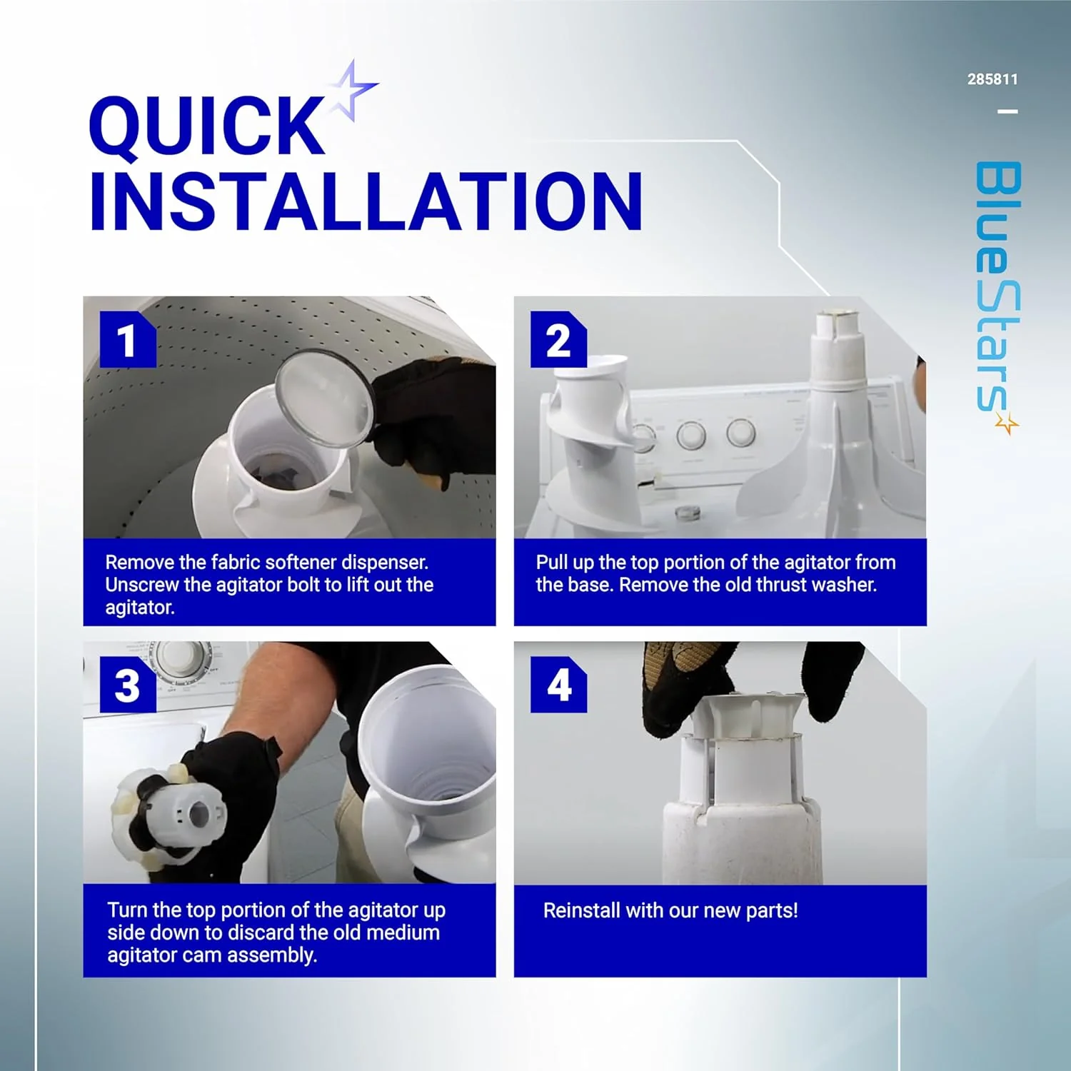 [Lifetime Warranty] 285811 Medium Cam Agitator Repair Kit - Image 4