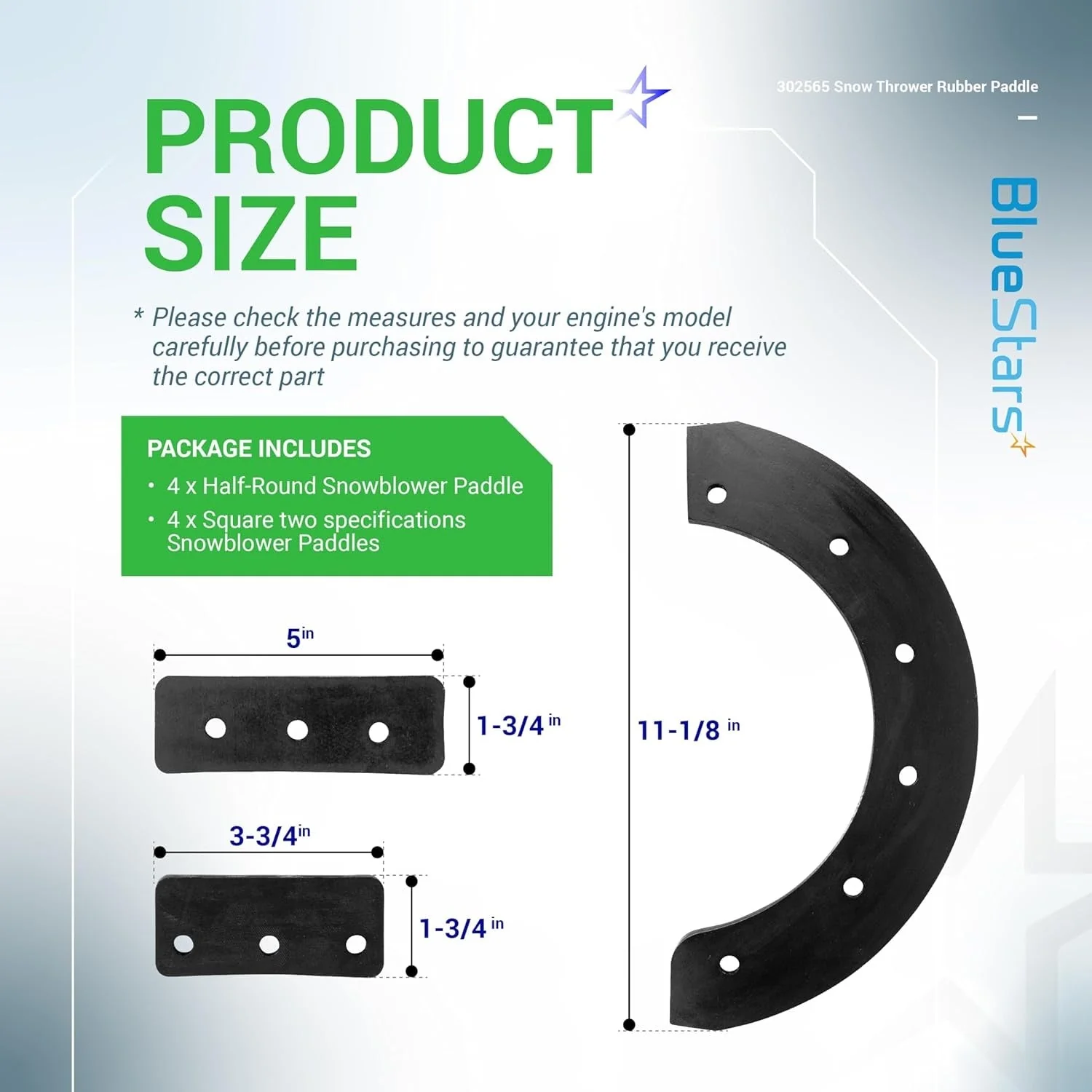 [Lifetime Warranty] 302565MA 302565 Snow Thrower Rubber Paddle & Hardware - Image 3
