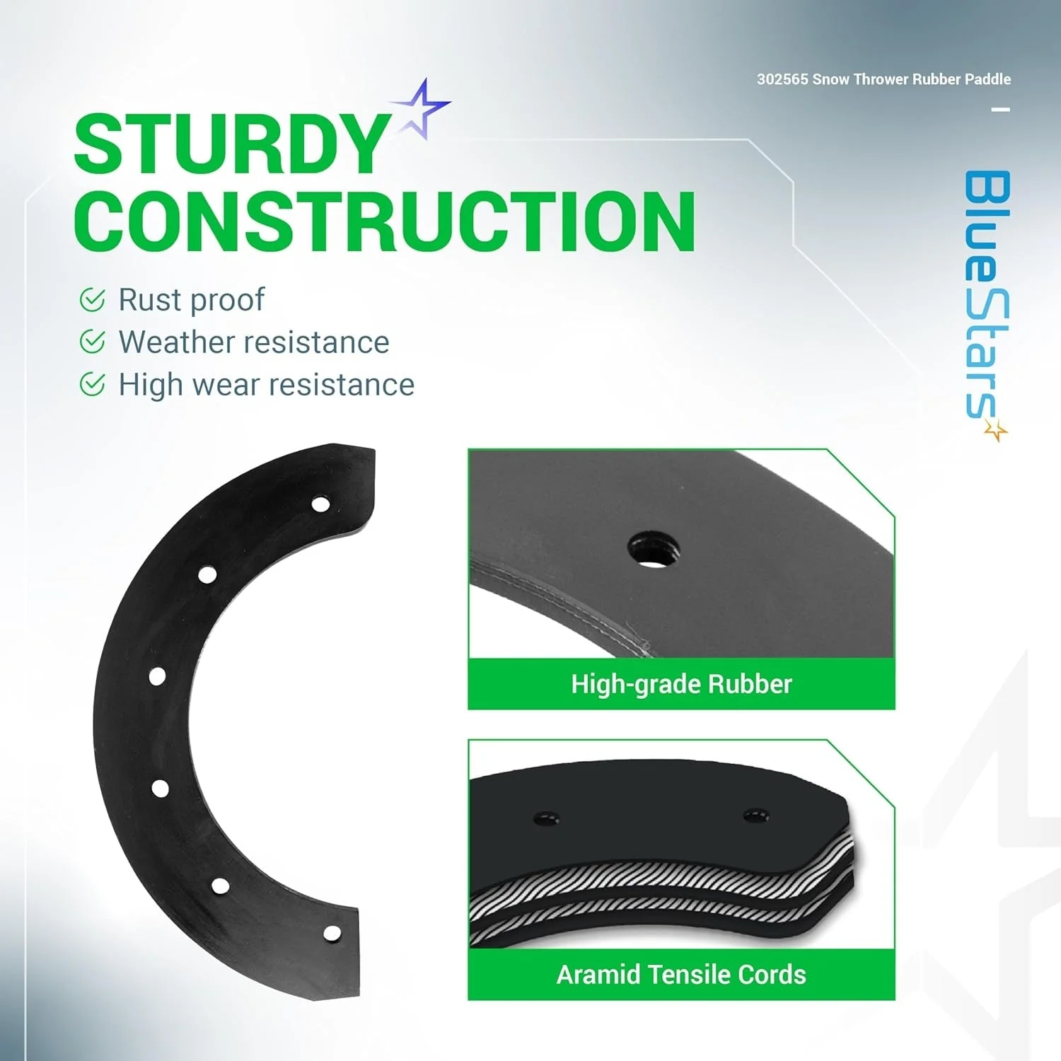 [Lifetime Warranty] 302565MA 302565 Snow Thrower Rubber Paddle & Hardware - Image 4