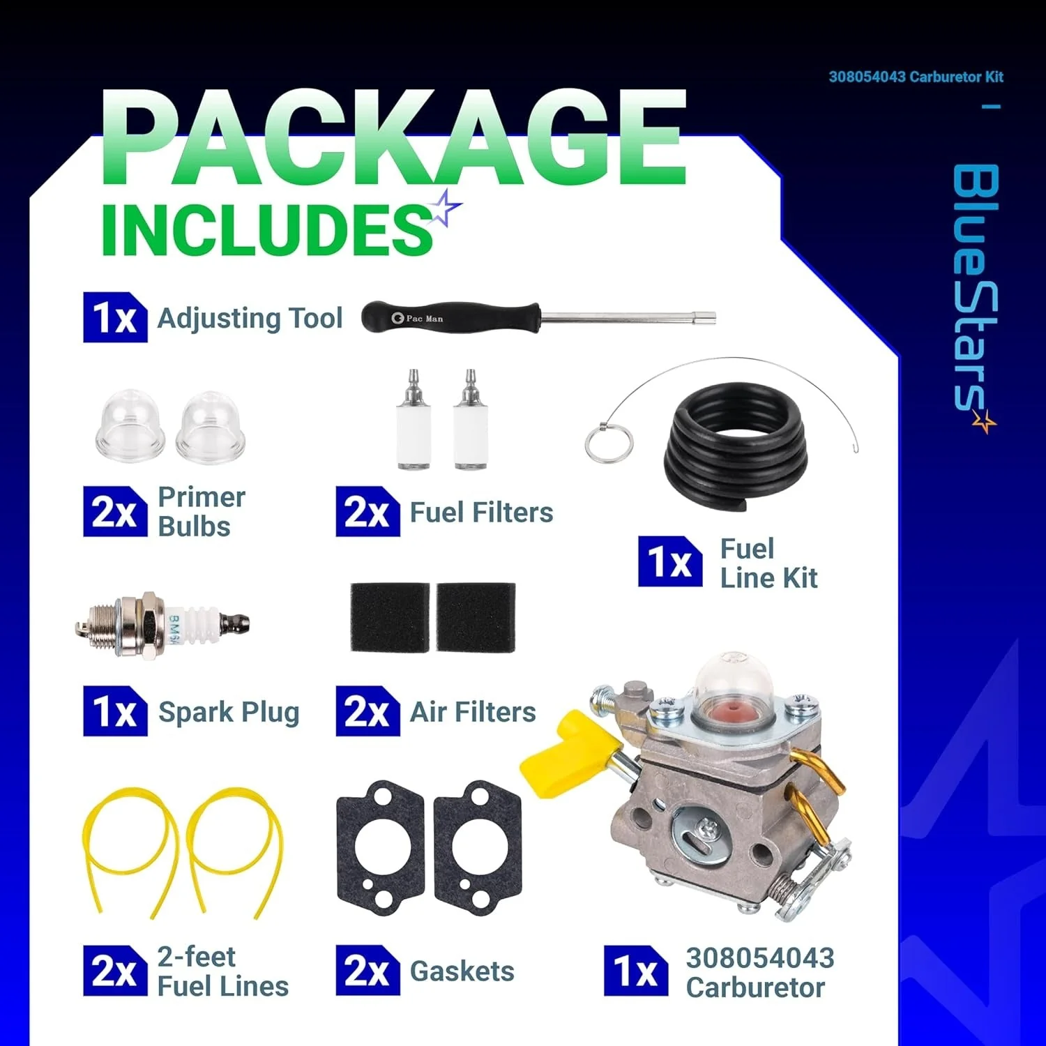 [Lifetime Warranty] 308054043 CS26 CS30 Carburetor Kit - Image 3