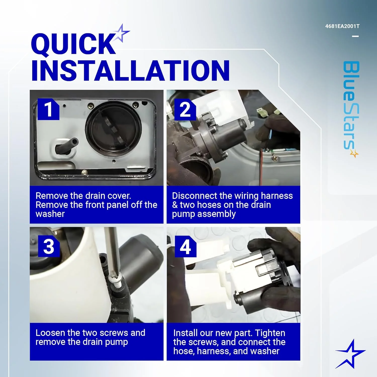 [Lifetime Warranty] 4681EA2001T Washer Drain Pump Motor - Image 3