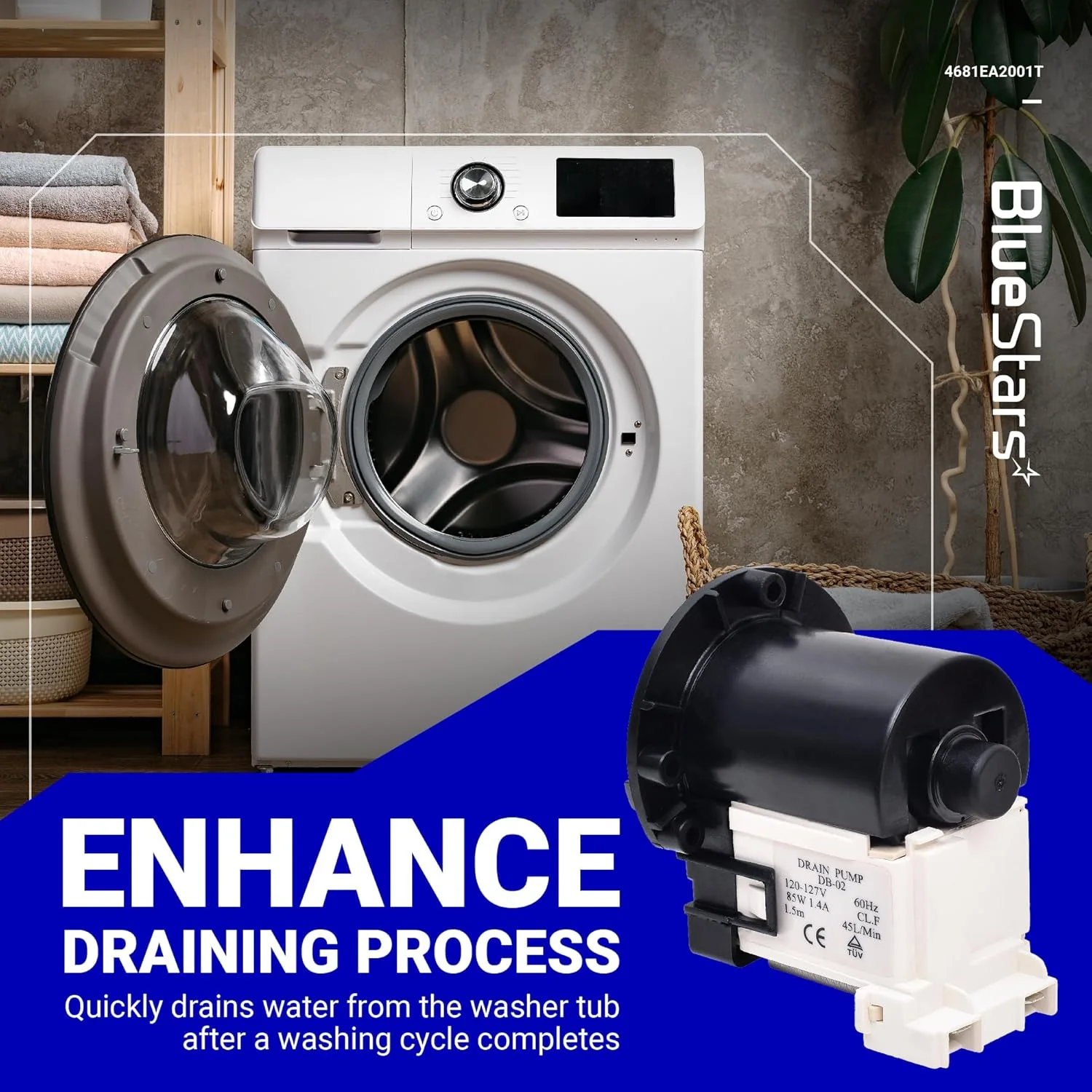 [Lifetime Warranty] 4681EA2001T Washer Drain Pump Motor - Image 7