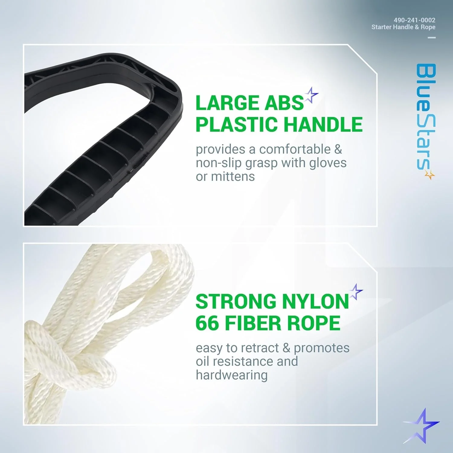 [Lifetime Warranty] 490-241-0002 Snowblower Starter Handle Rope - Image 3