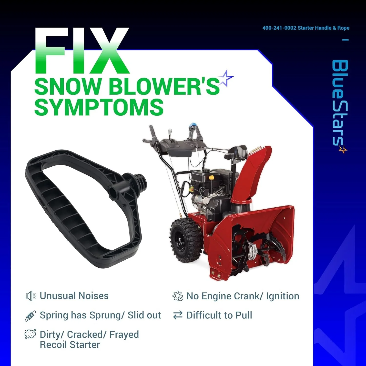 [Lifetime Warranty] 490-241-0002 Snowblower Starter Handle Rope - Image 5