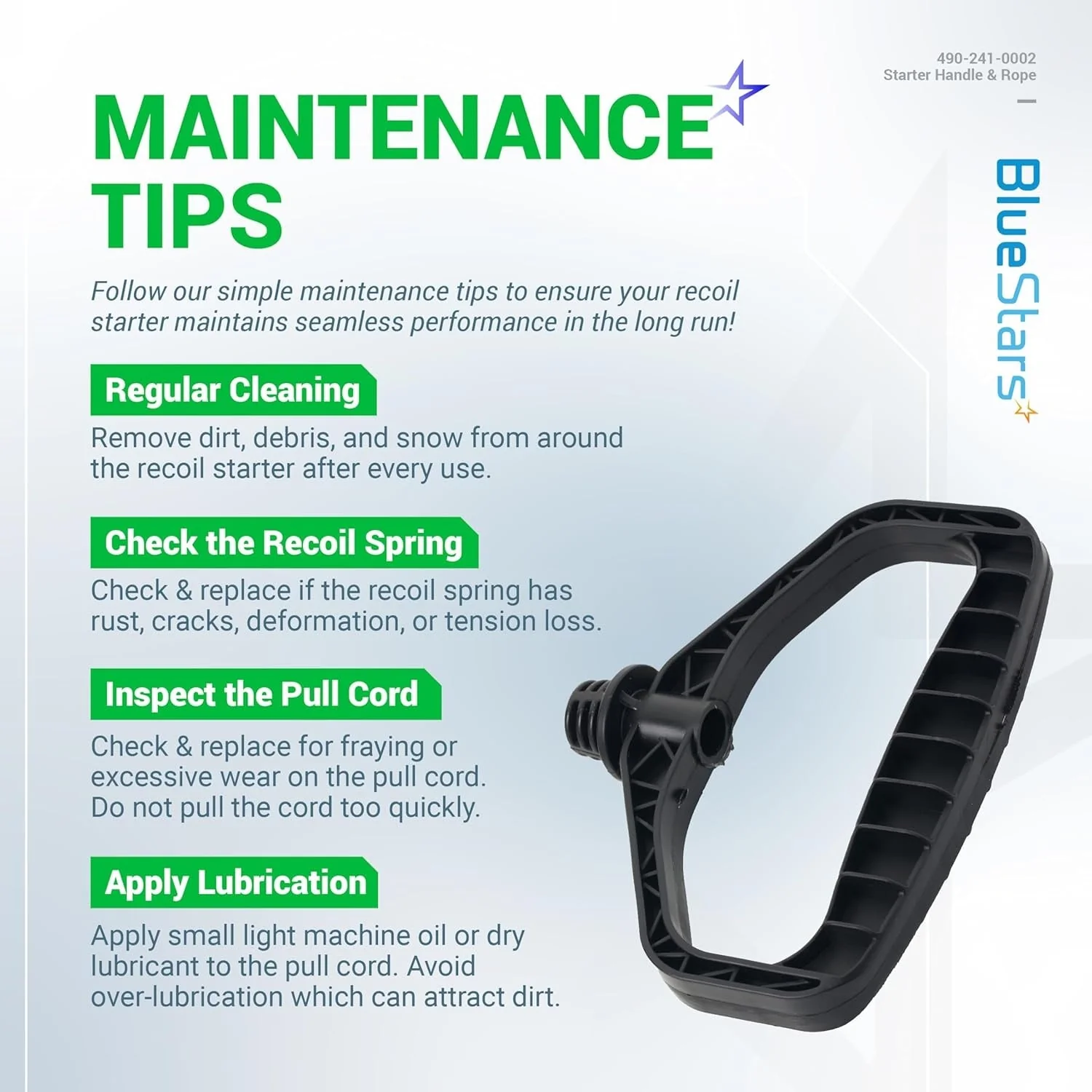 [Lifetime Warranty] 490-241-0002 Snowblower Starter Handle Rope - Image 6