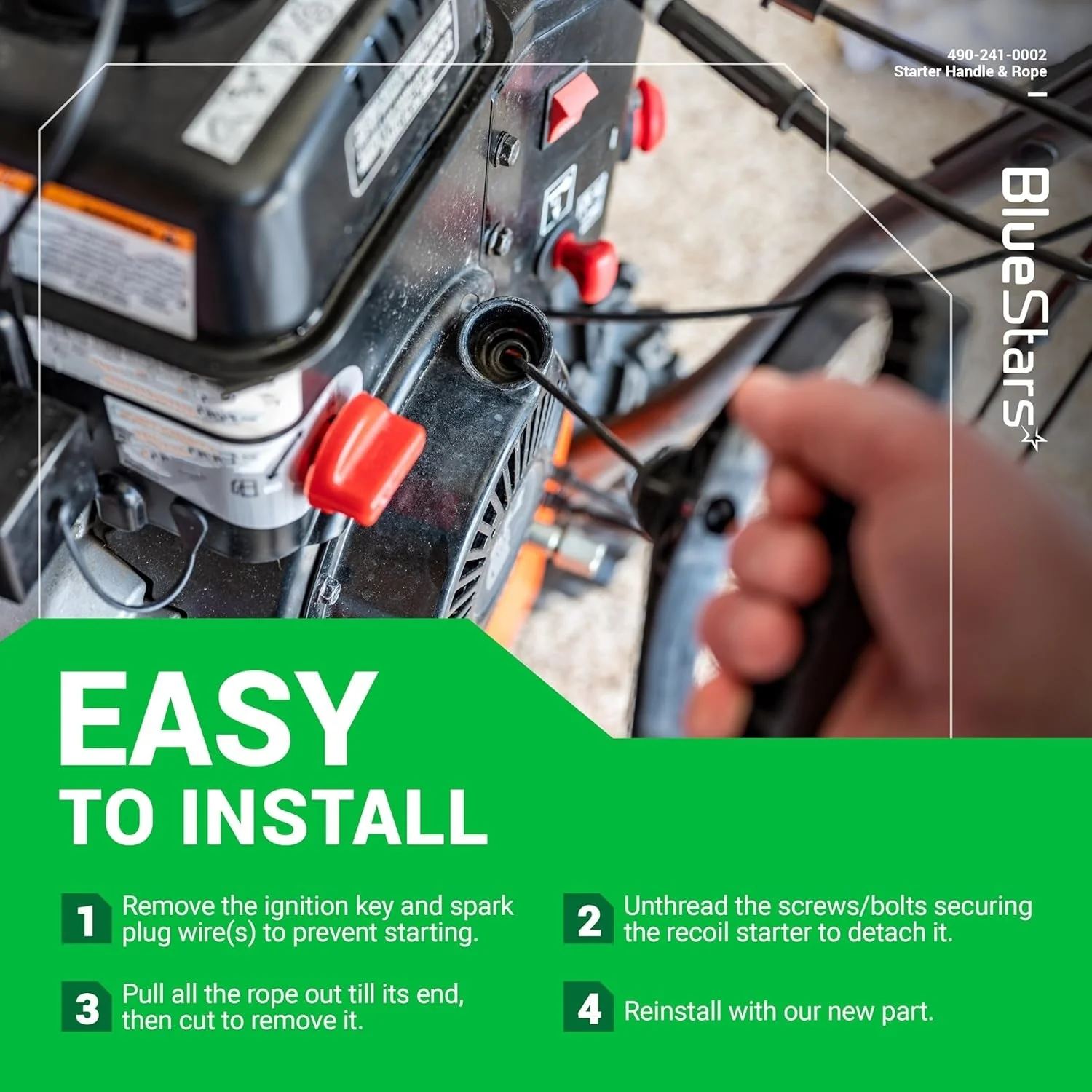 [Lifetime Warranty] 490-241-0002 Snowblower Starter Handle Rope - Image 7