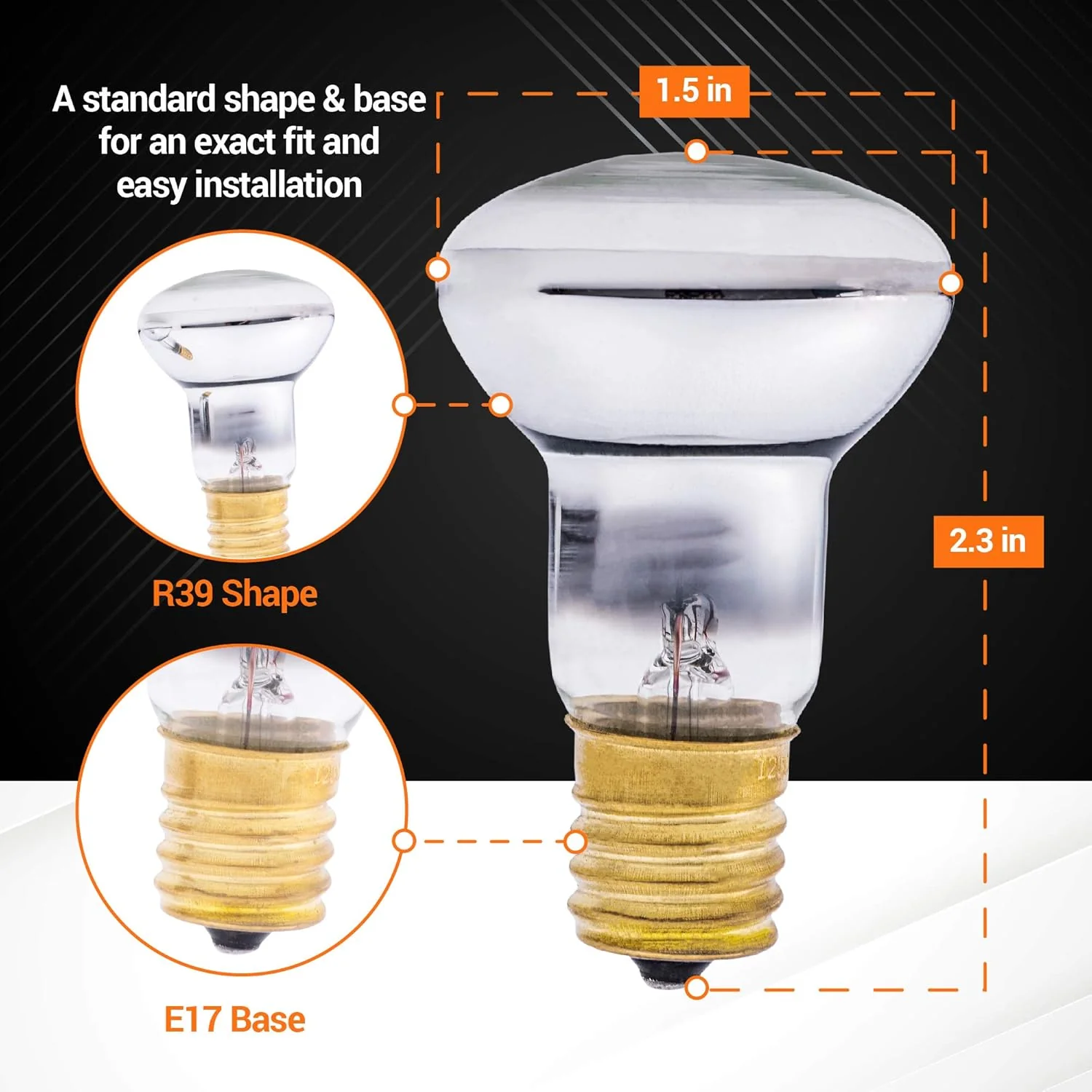 [Lifetime Warranty] R39 E17 25 Watt Lava Lamp Bulbs for Lava Lamps - Pack of 4 - Image 4