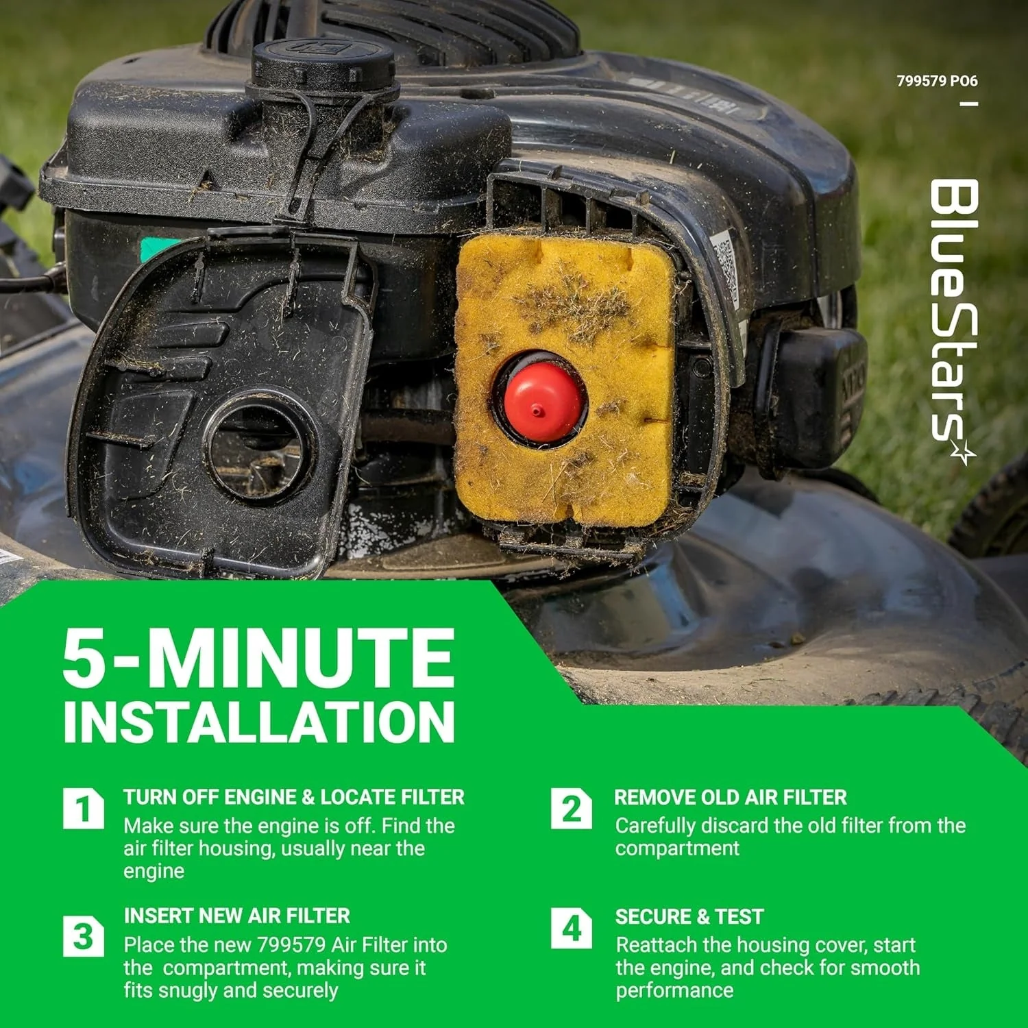 [Lifetime Warranty] 6 Pcs 799579 Air Cleaner Foam Filter - Image 7