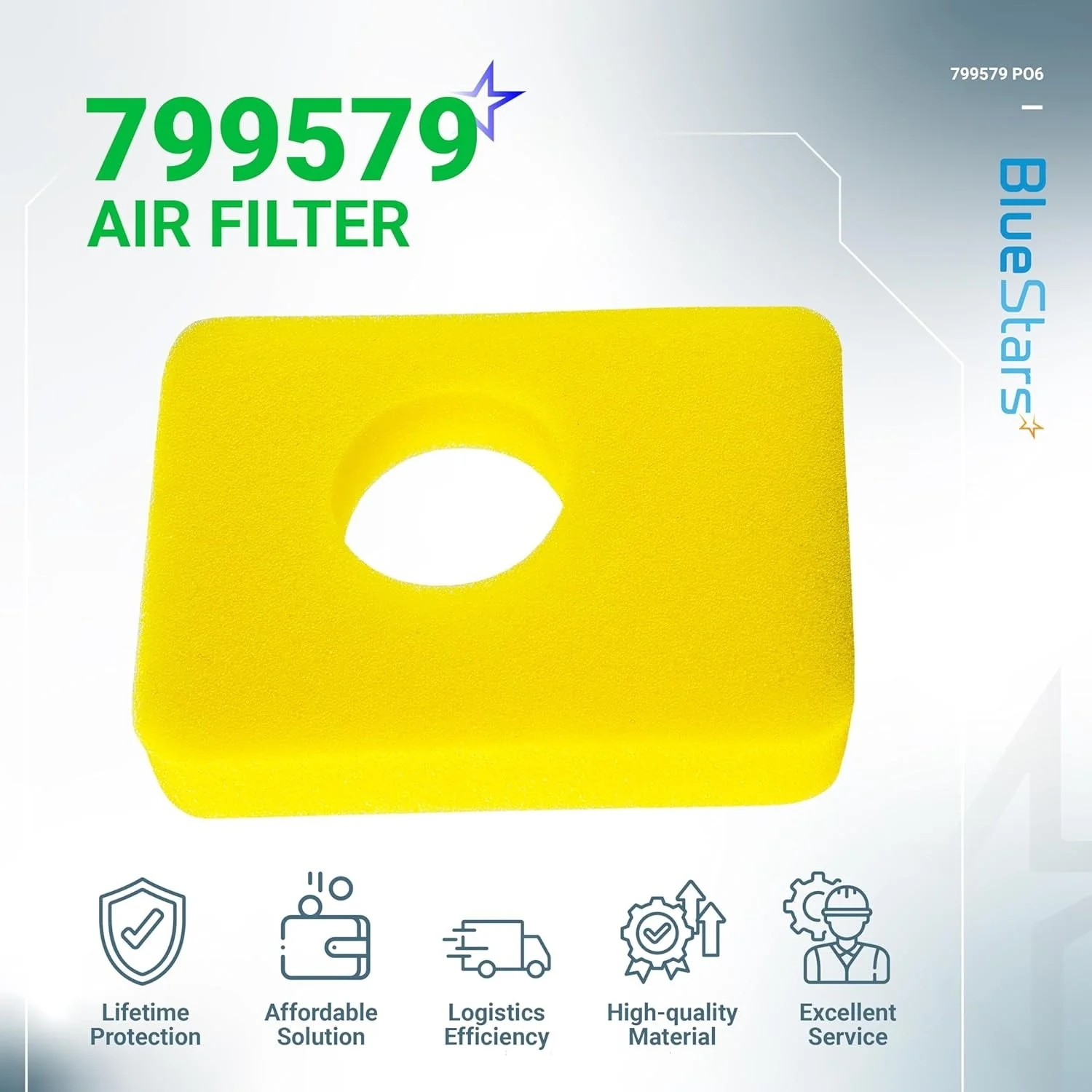 [Lifetime Warranty] 6 Pcs 799579 Air Cleaner Foam Filter - Image 8