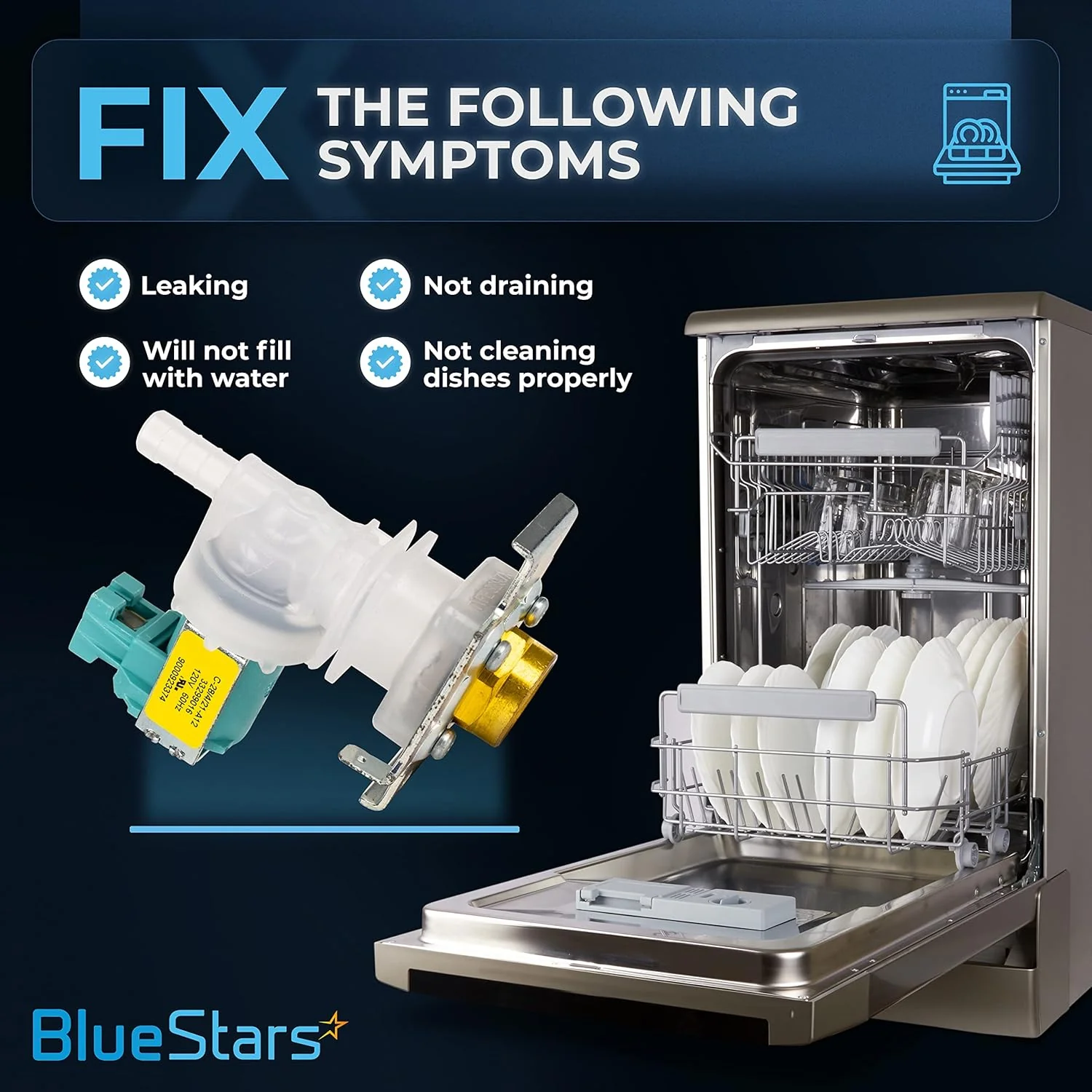 [Lifetime Warranty] 622058 00622058 Dishwasher Water Inlet Valve - Image 3