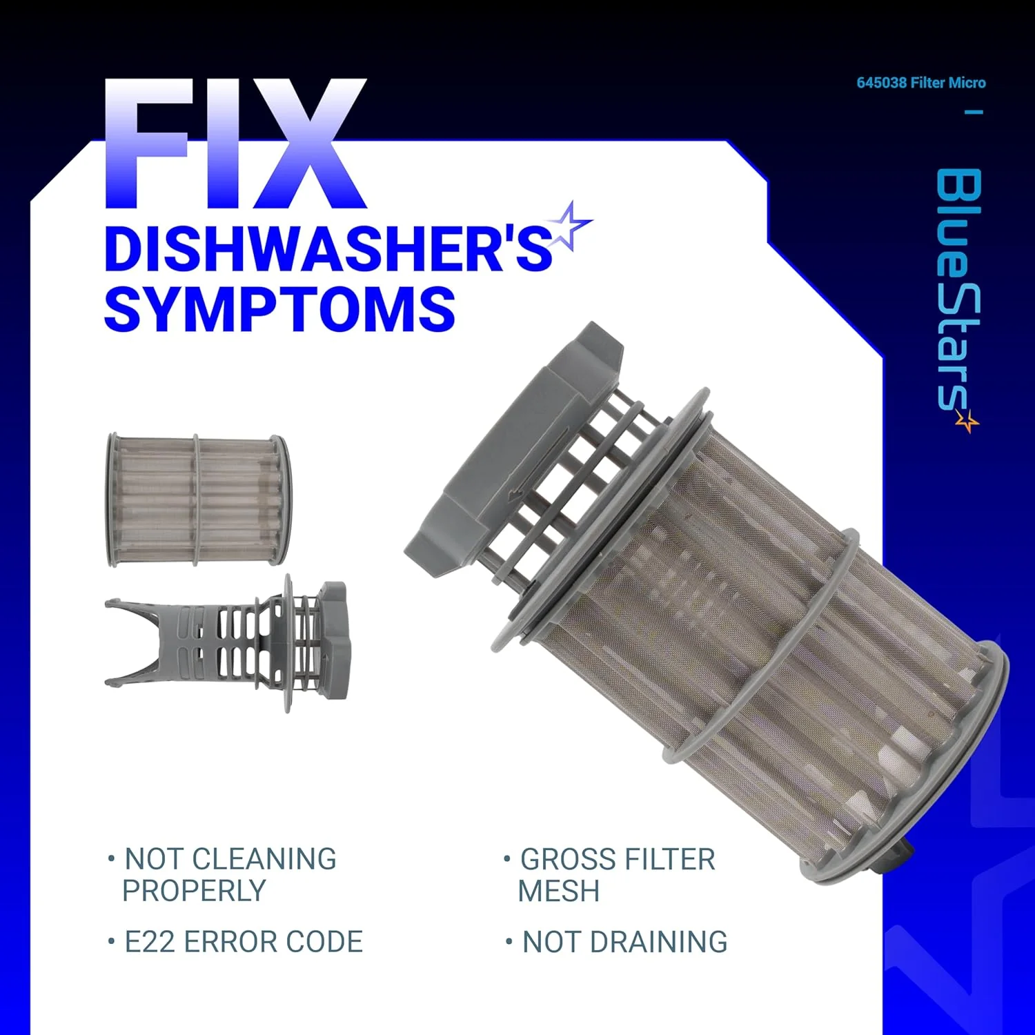 [Lifetime Warranty] 645038 Dishwasher Drain Mesh Micro Filter Compatible - Image 5