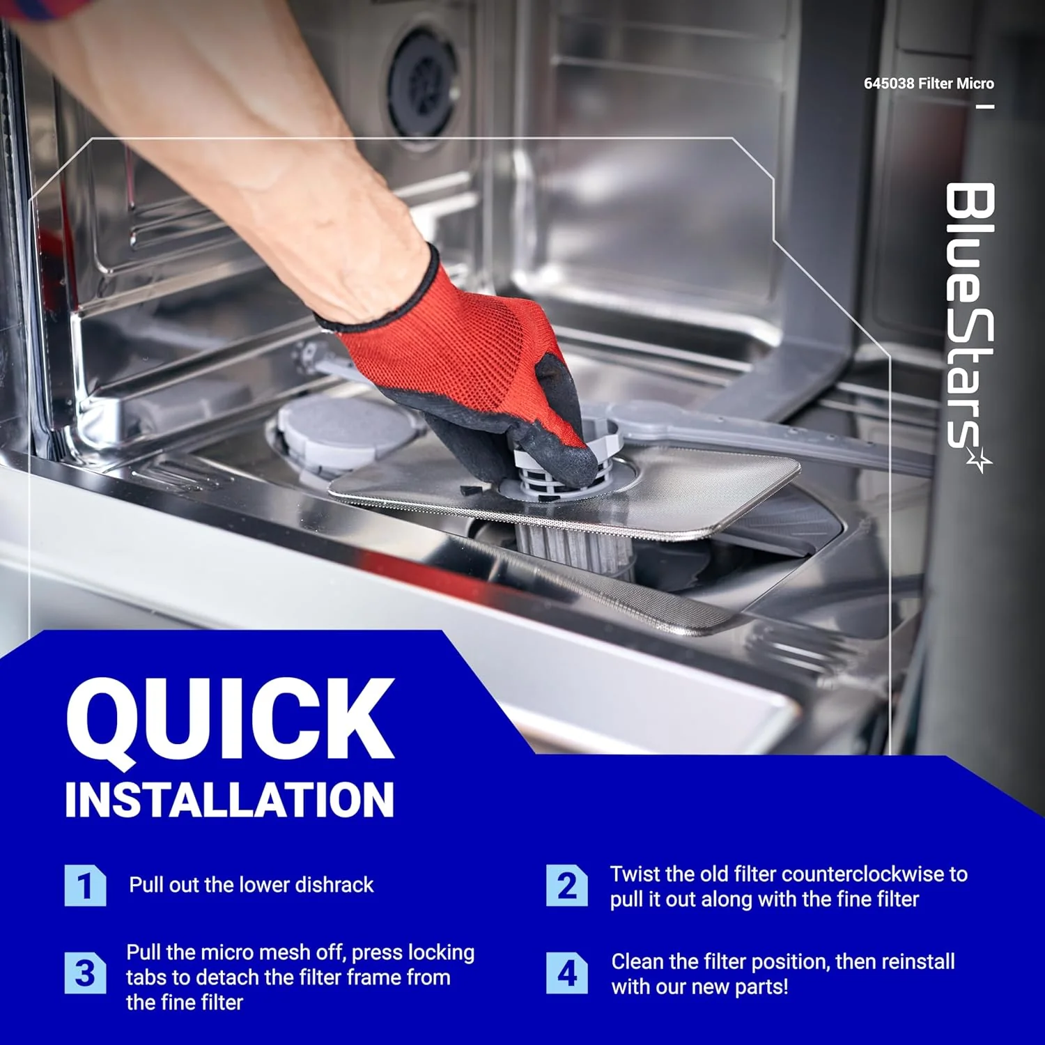 [Lifetime Warranty] 645038 Dishwasher Drain Mesh Micro Filter Compatible - Image 6