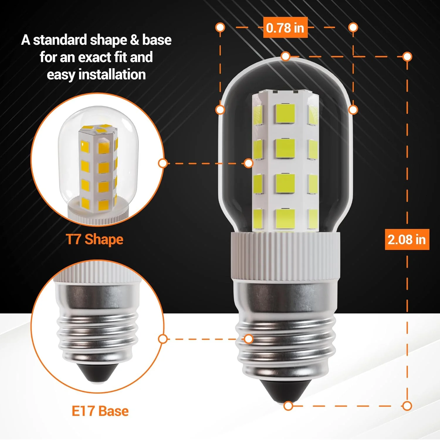 [Lifetime Warranty] 8206232A 3W E17 Base Microwave LED Bulb - Pack of 3 - Image 4