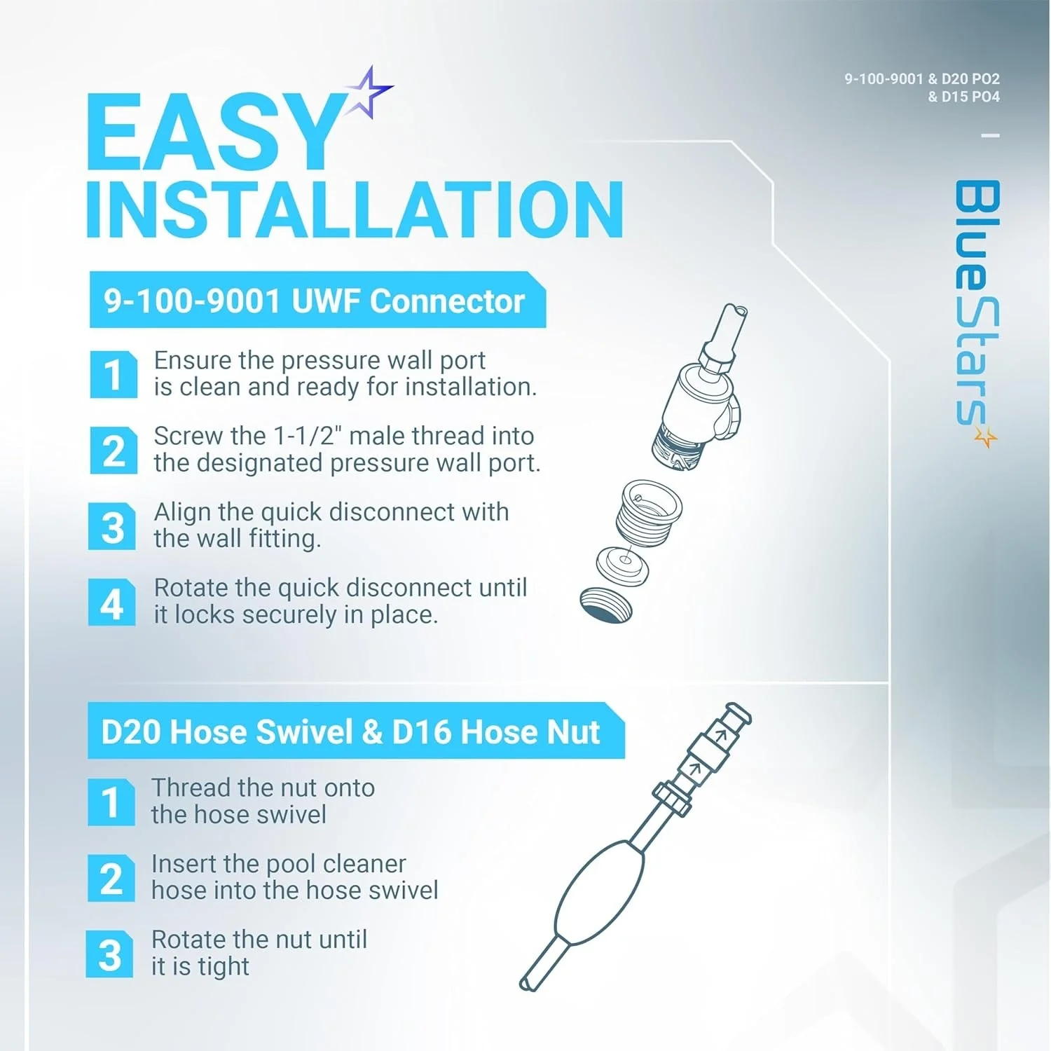 [Lifetime Warranty] 9-100-9001 UWF Connector Assembly and D20 Hose Swivel, D15 Feed Hose Nut - Image 6