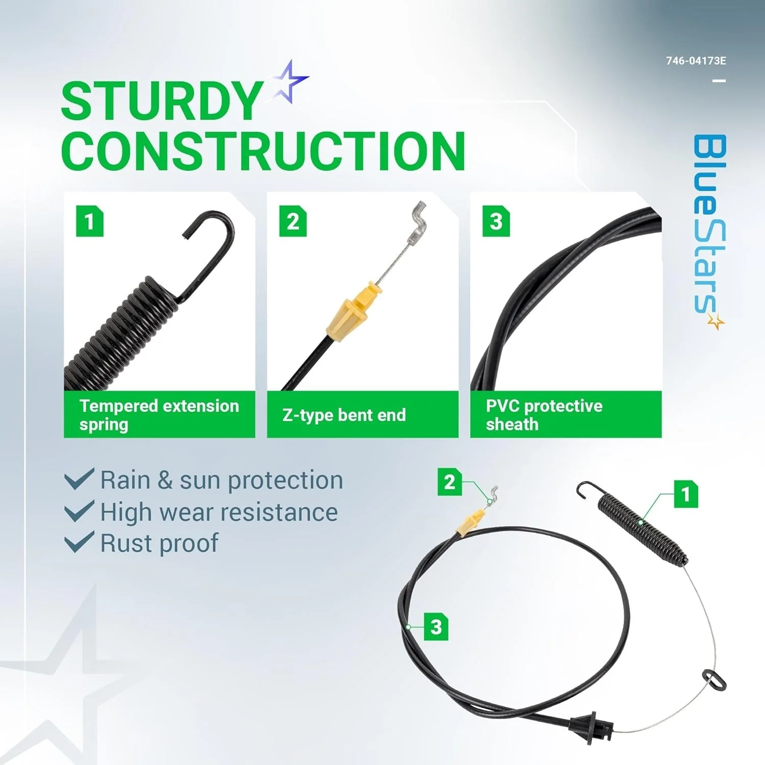 [Lifetime Warranty] 946-04173E 746-04173E Deck Engagement Cable - Image 3