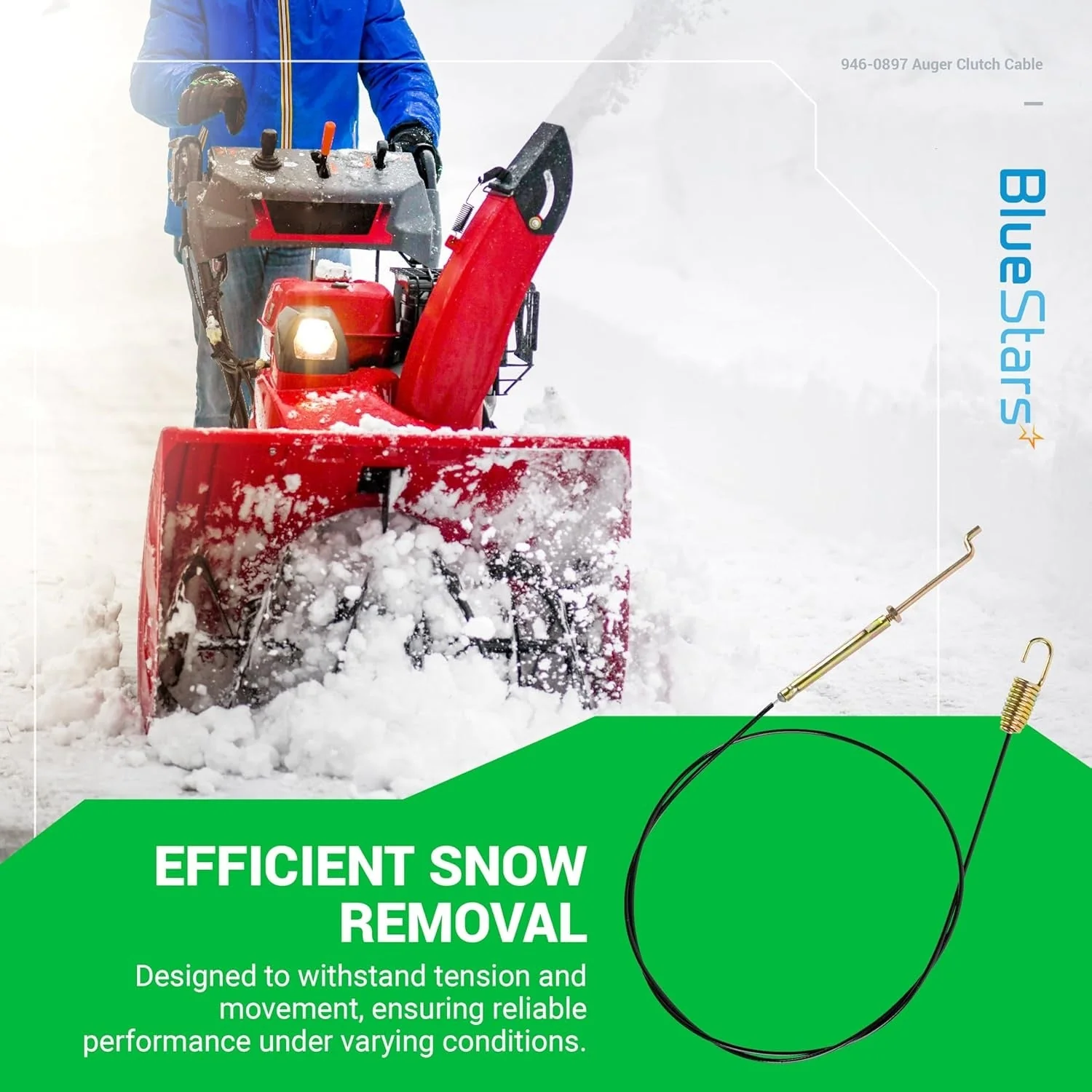 [Lifetime Warranty] 946-0897 Snow Blower Auger Clutch Cable - Image 6