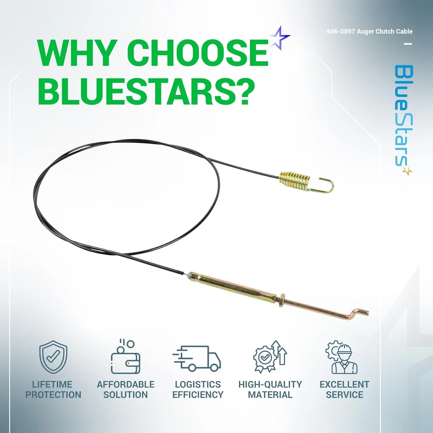 [Lifetime Warranty] 946-0897 Snow Blower Auger Clutch Cable - Image 9