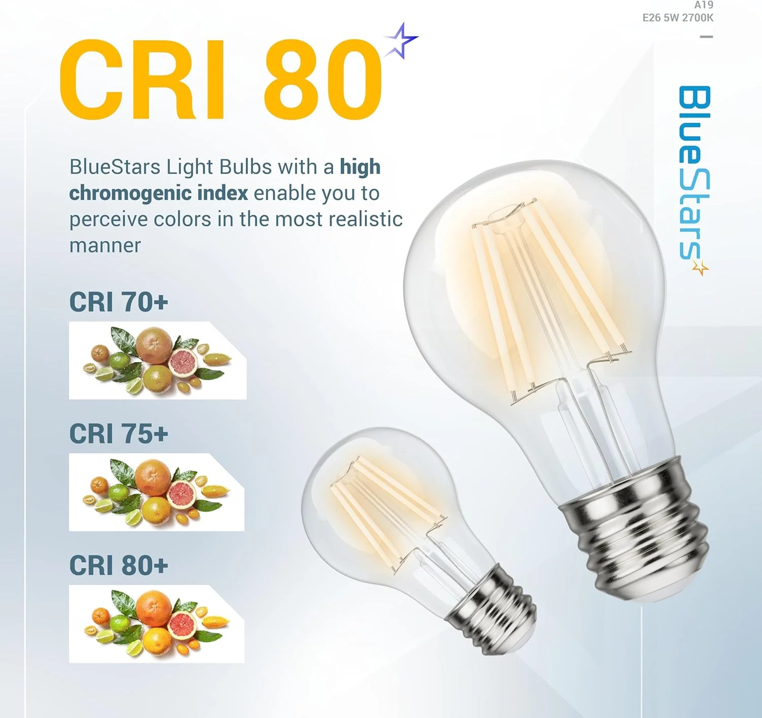 [Lifetime Warranty] A19 LED Vintage LED Filament Bulb E26 Standard Base 120V 5W (60 Watt Equivalent), 2700K Warm White - Image 4