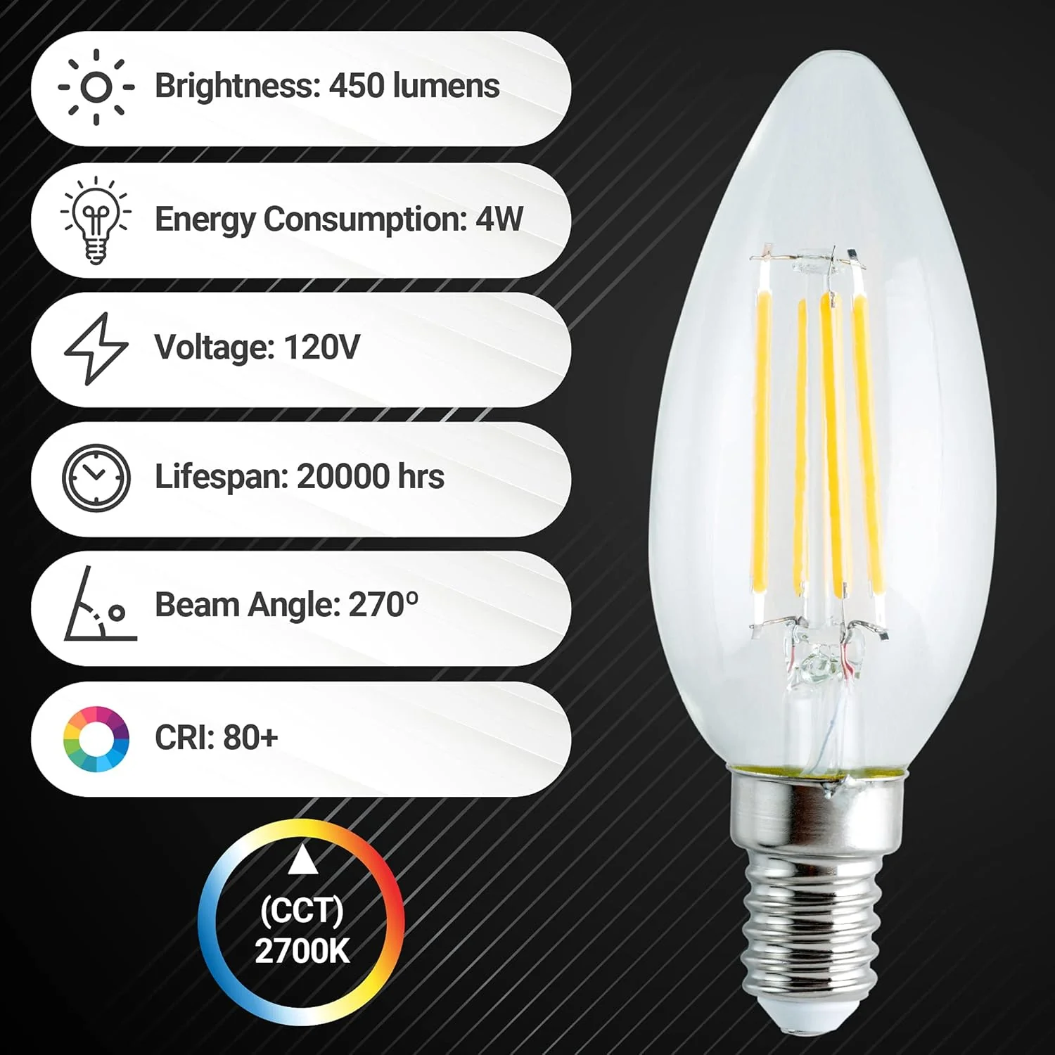 [Lifetime Warranty] C35 E14 European Base LED Bulb - Pack of 6 - Image 3