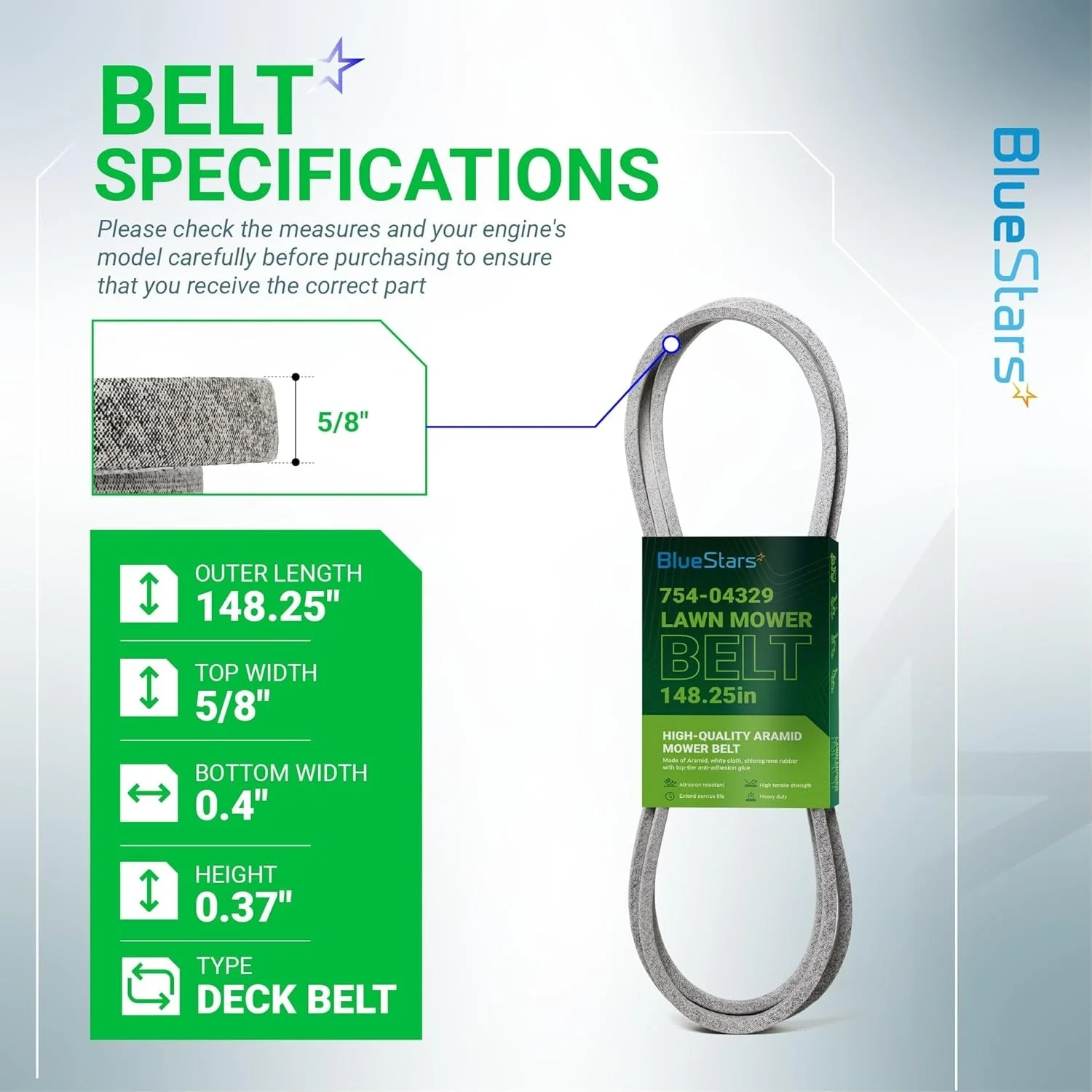 [Lifetime Warranty] Deck Belt 754-04329 - Image 3
