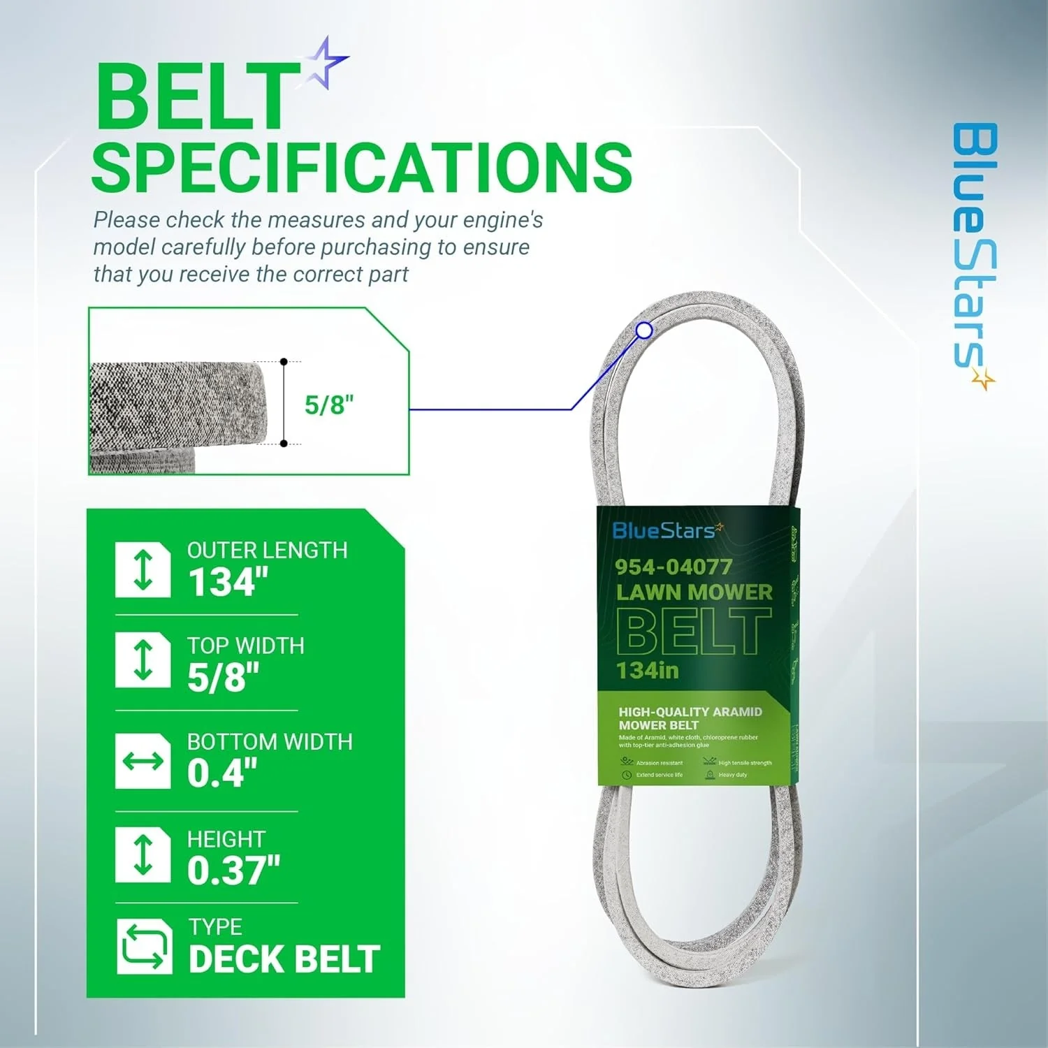 [Lifetime Warranty] Deck Belt 954-04077A - Image 3