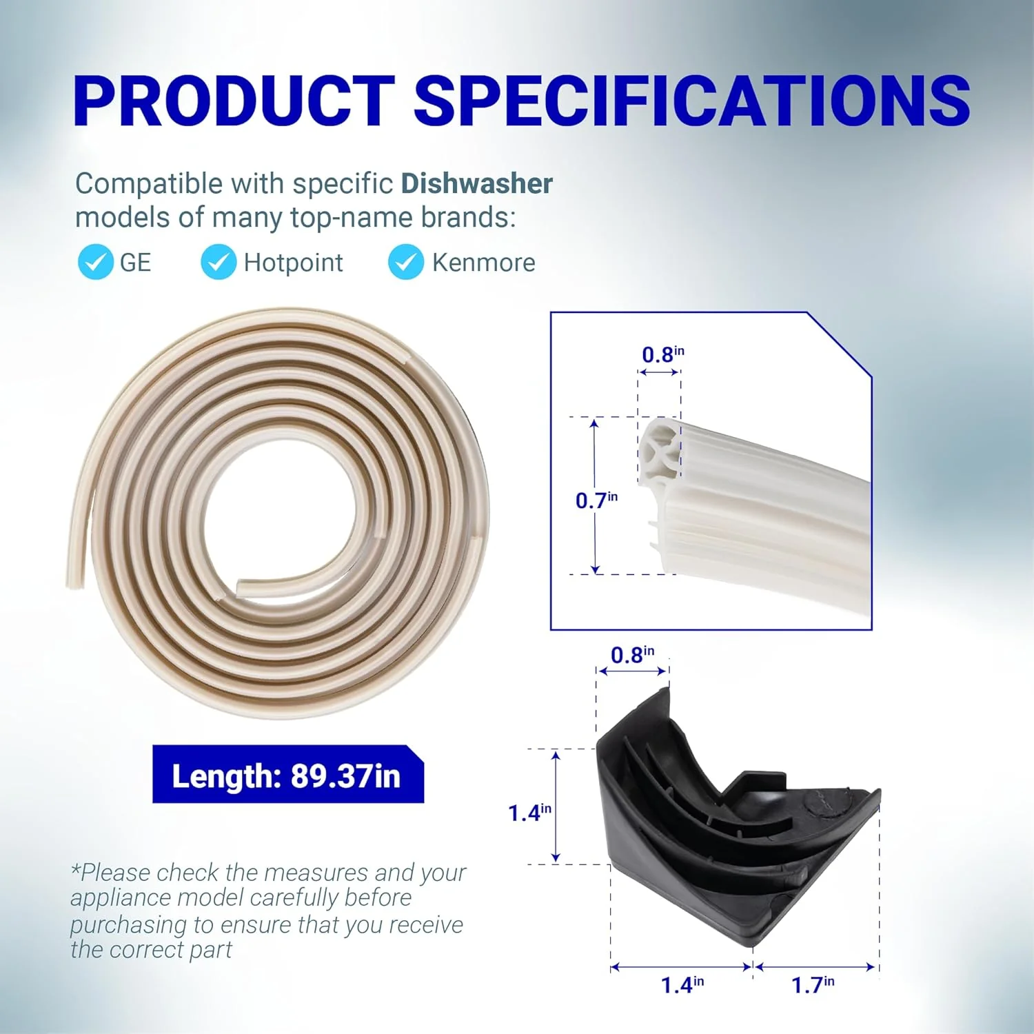 [Lifetime Warranty] Dishwasher Door Gasket Seal WD08X10057 - Image 4