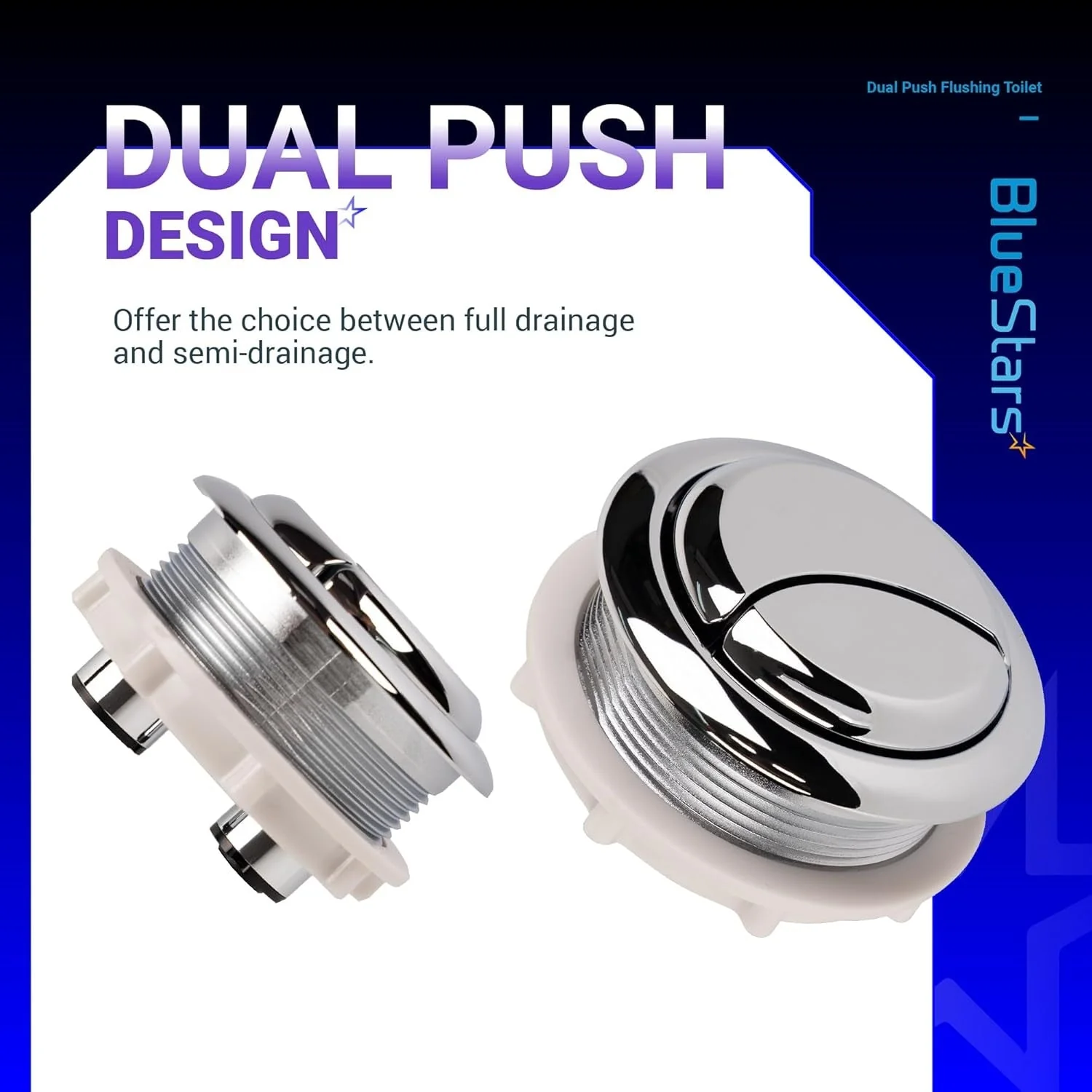 [Lifetime Warranty] 58mm/2.28in Thread Diameter Dual Push Flush Toilet Button - Pack of 2 - Image 5