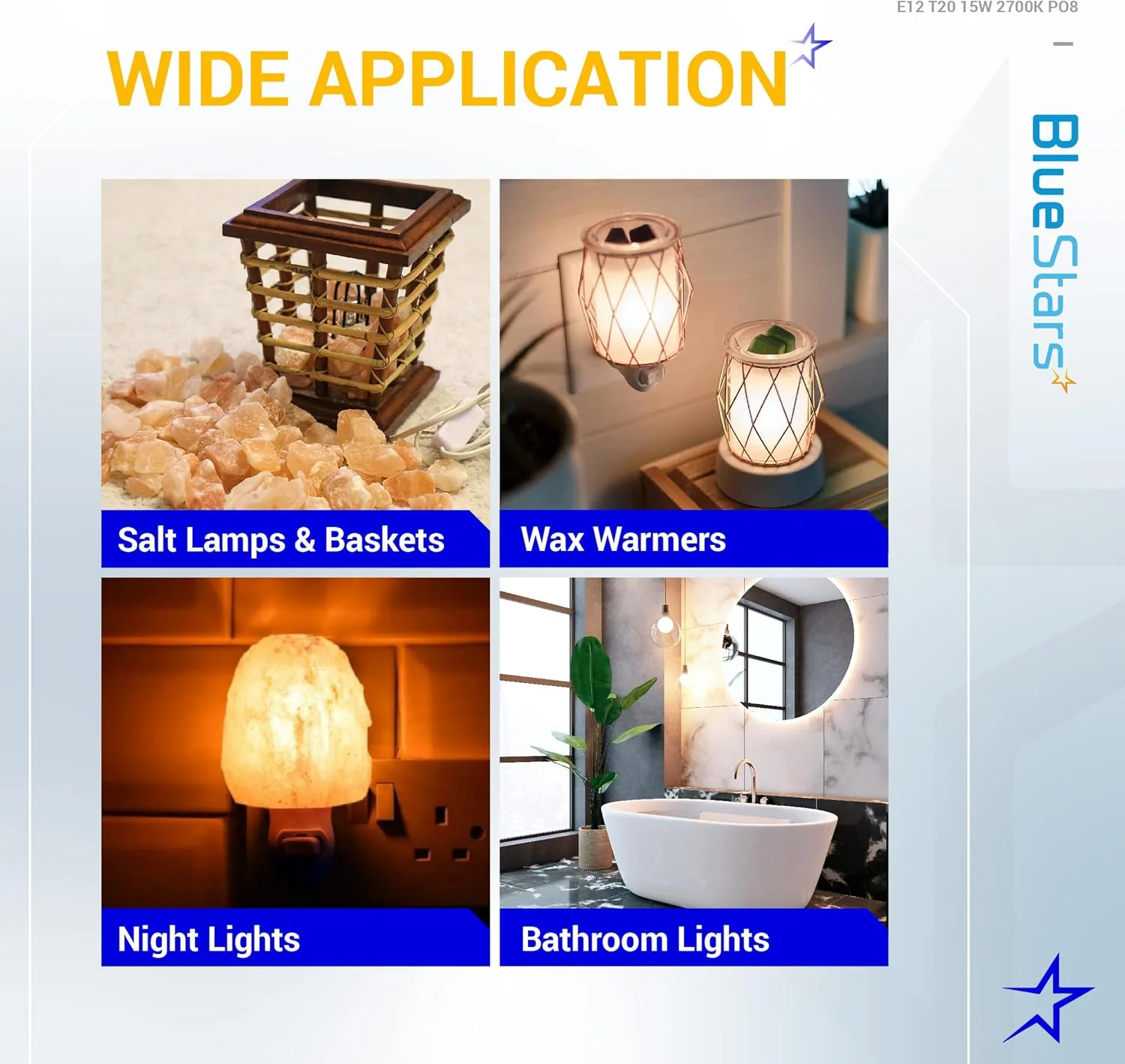 [Lifetime Warranty] E12 T20 Salt Lamp Bulb 120V 15W, 2700K Warm White - Pack of 8 - Image 6