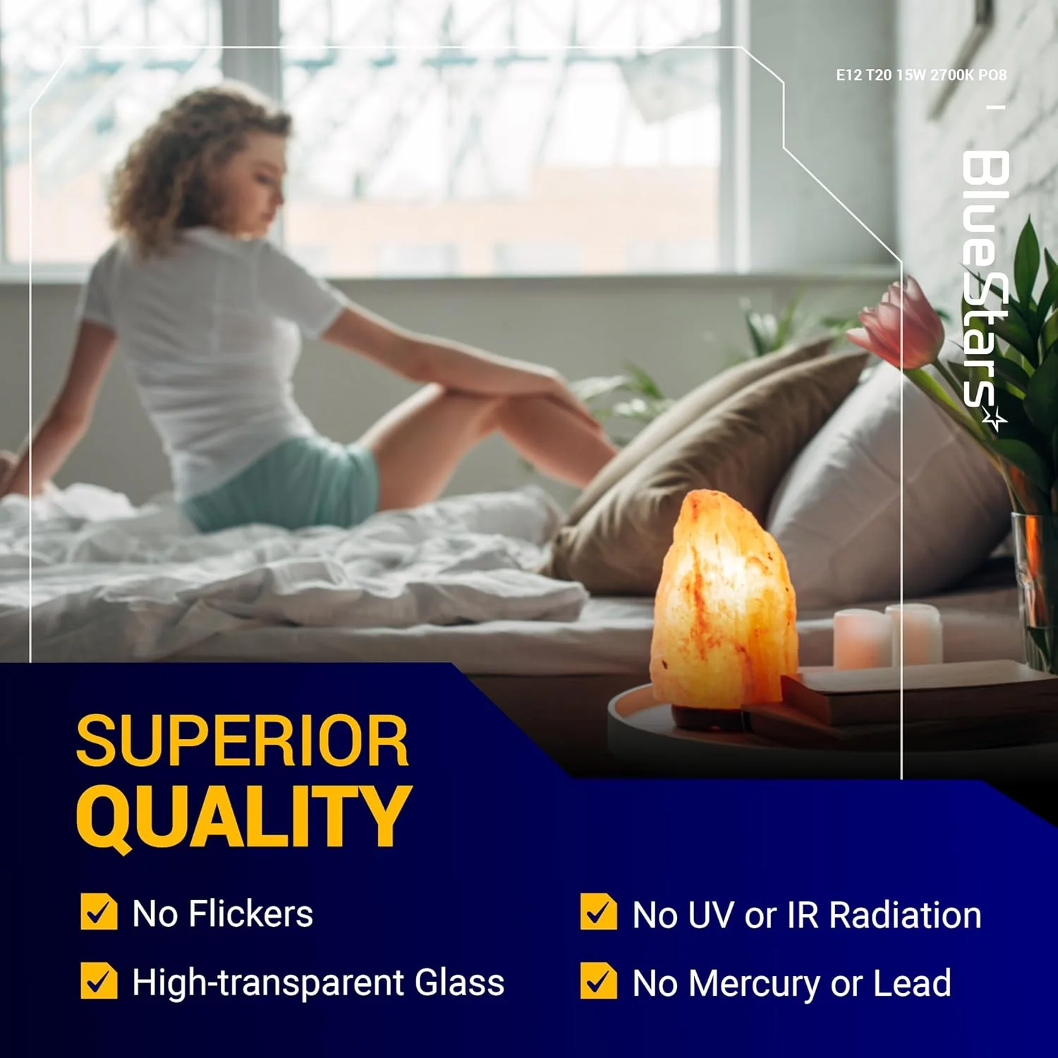 [Lifetime Warranty] E12 T20 Salt Lamp Bulb 120V 15W, 2700K Warm White - Pack of 8 - Image 7