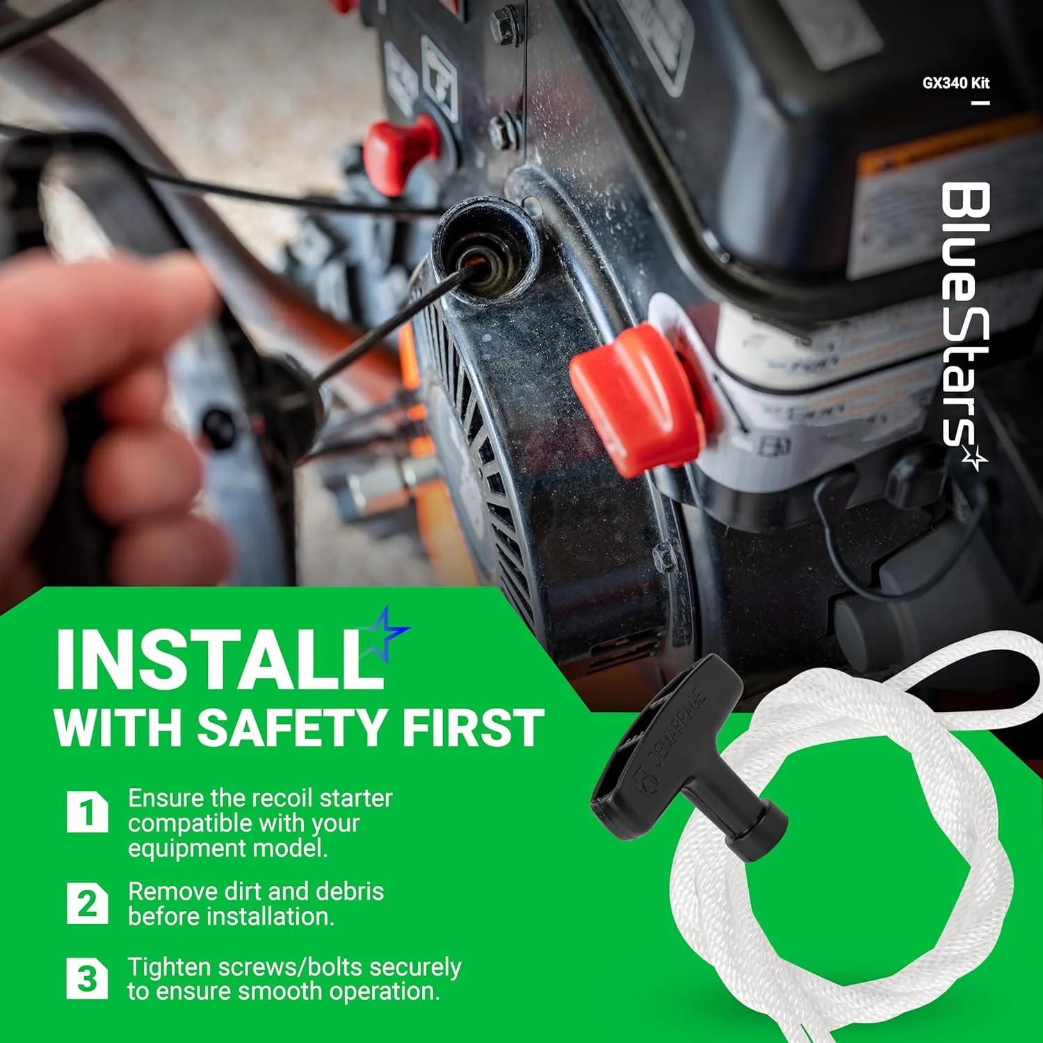 [Lifetime Warranty] GX390 Recoil Starter Handle with Rope - Image 7