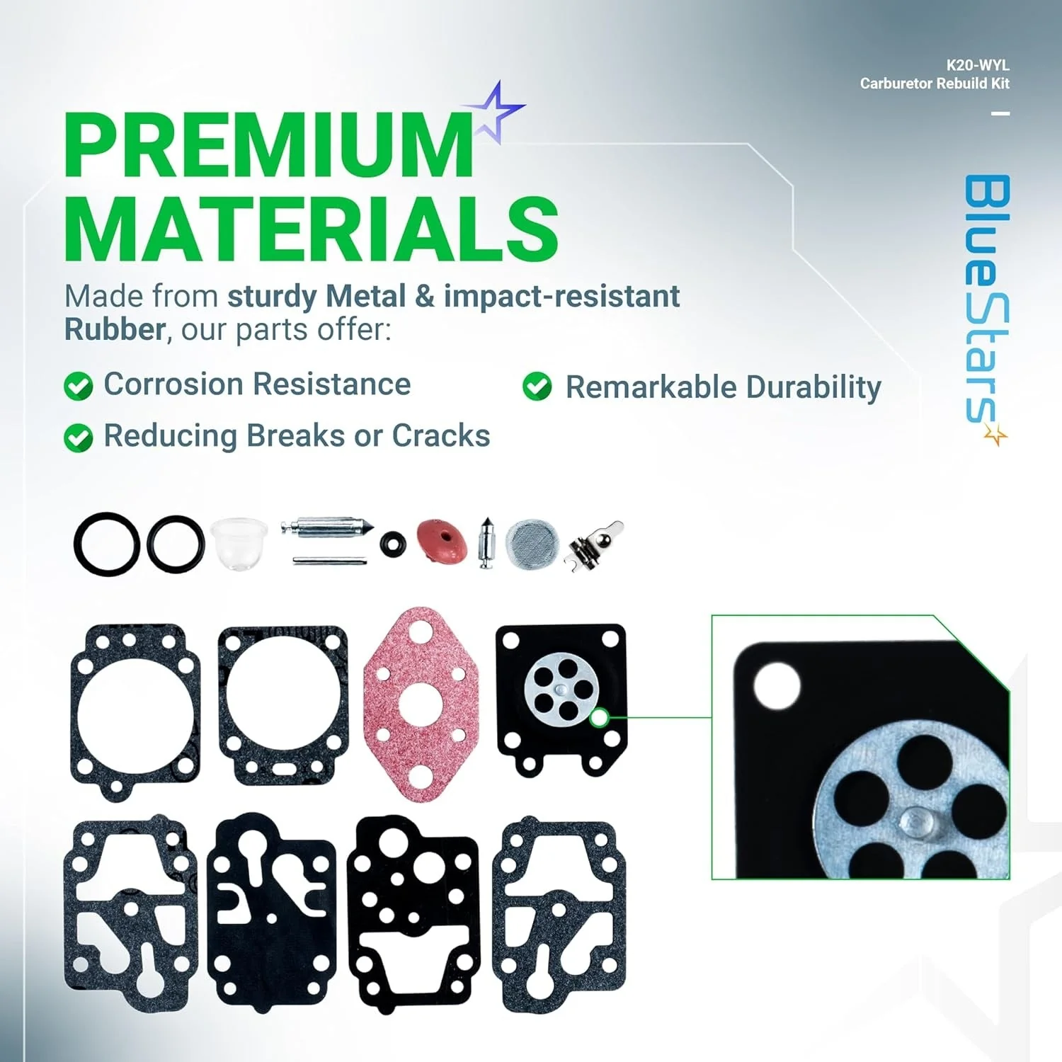 [Lifetime Warranty] K20-WYL Carburetor Rebuild Kit with Primer Bulb - Image 5