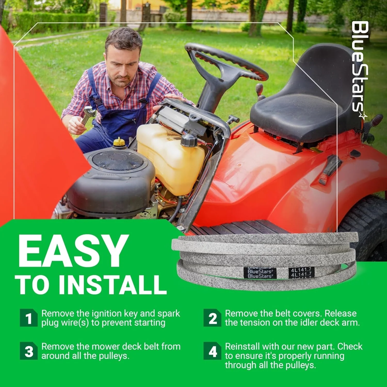 [Lifetime Warranty] Lawn Mower Deck Belt GX21833 1/2" x 141.7" - Image 8