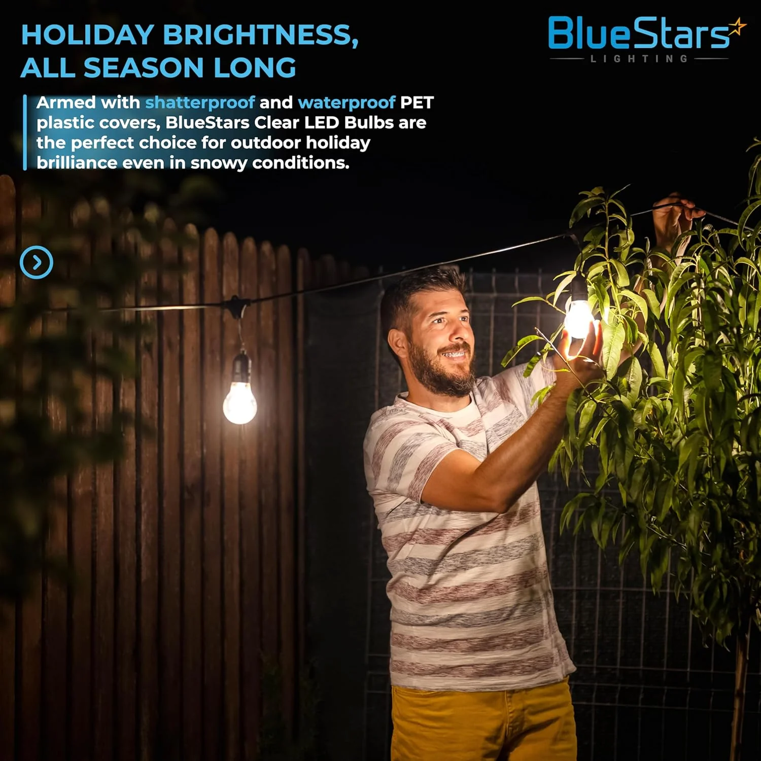 [Lifetime Warranty] LED S14 Clear String Light Bulbs E26 1W - Pack of 24 - Image 5