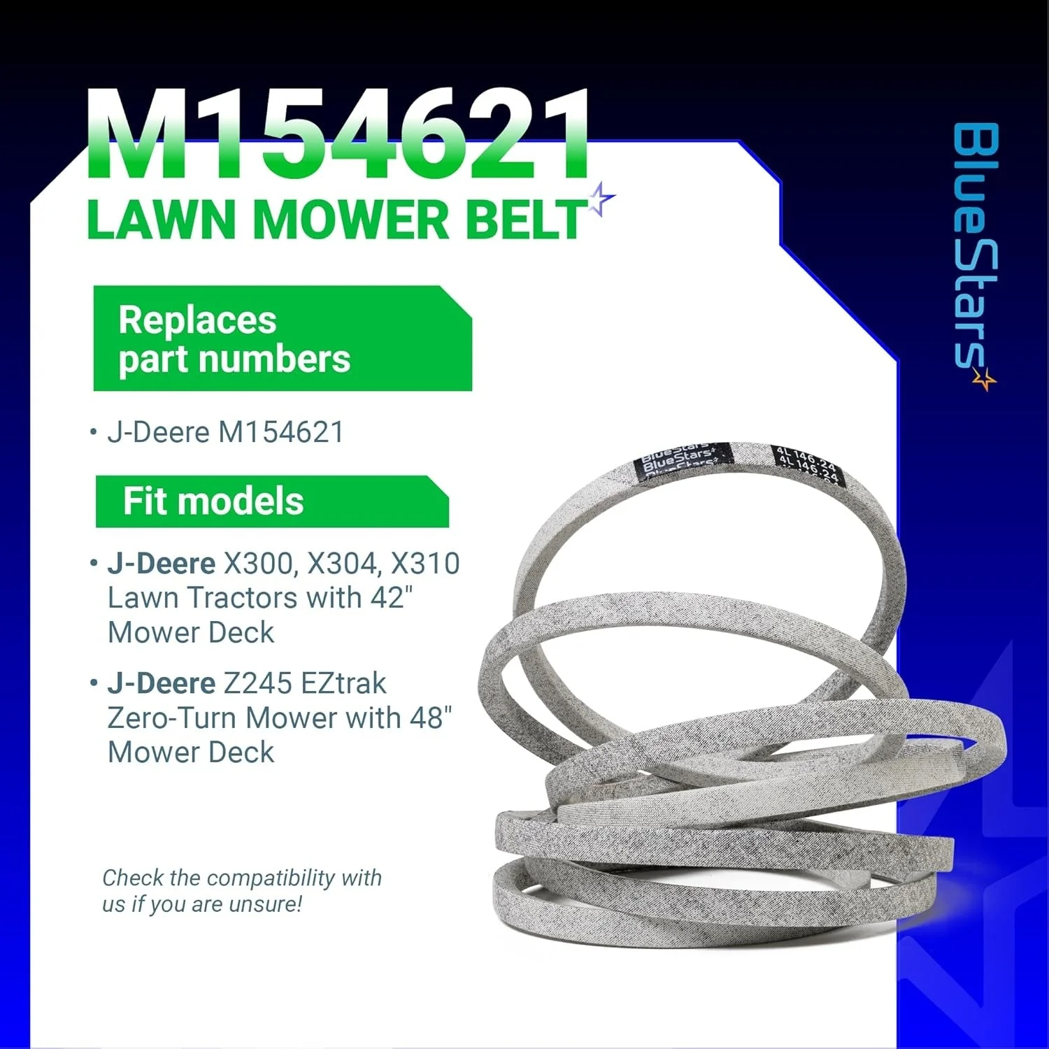 [Lifetime Warranty] M154621 Mower Belt | 1/2'' x 146 1/4'' - Image 4