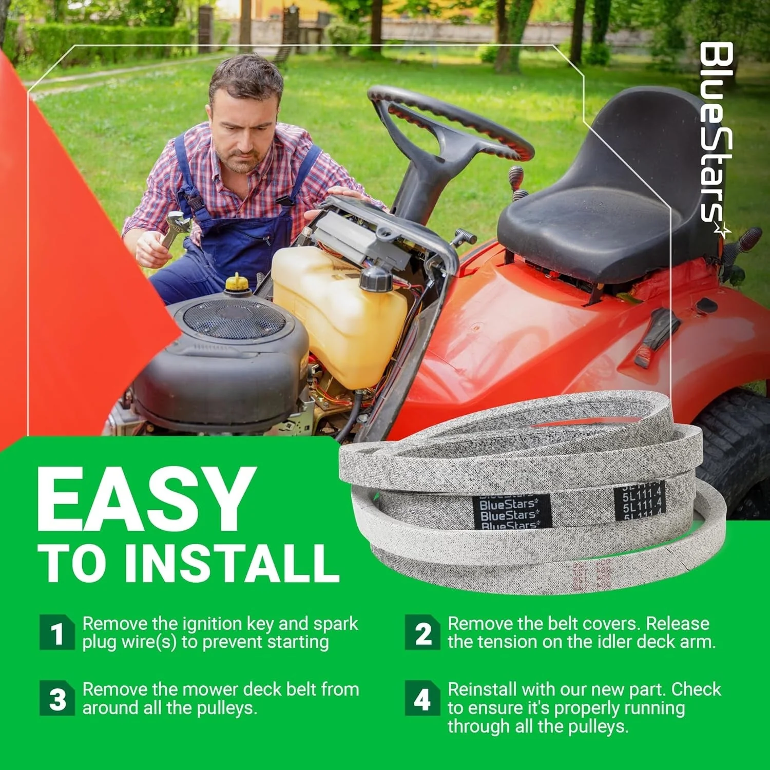 [Lifetime Warranty] Mower Deck Belt M154958 111.4" x 5/8" - Image 8