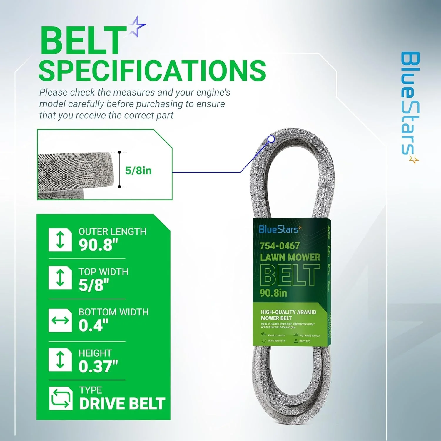 [Lifetime Warranty] Mower Drive Belt 954-0467A 90.8" x 5/8" - Image 3