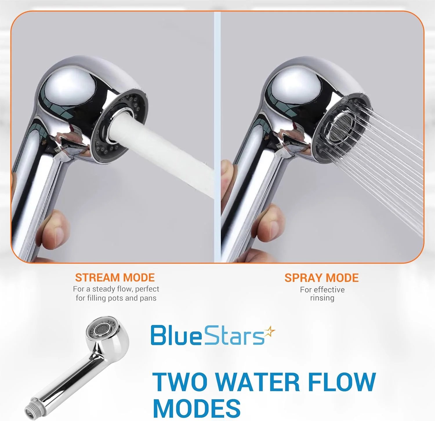 [Lifetime Warranty] Pull Down Bathroom Sink G1/2 13/16 Inch Male Sprayer Head - Image 4