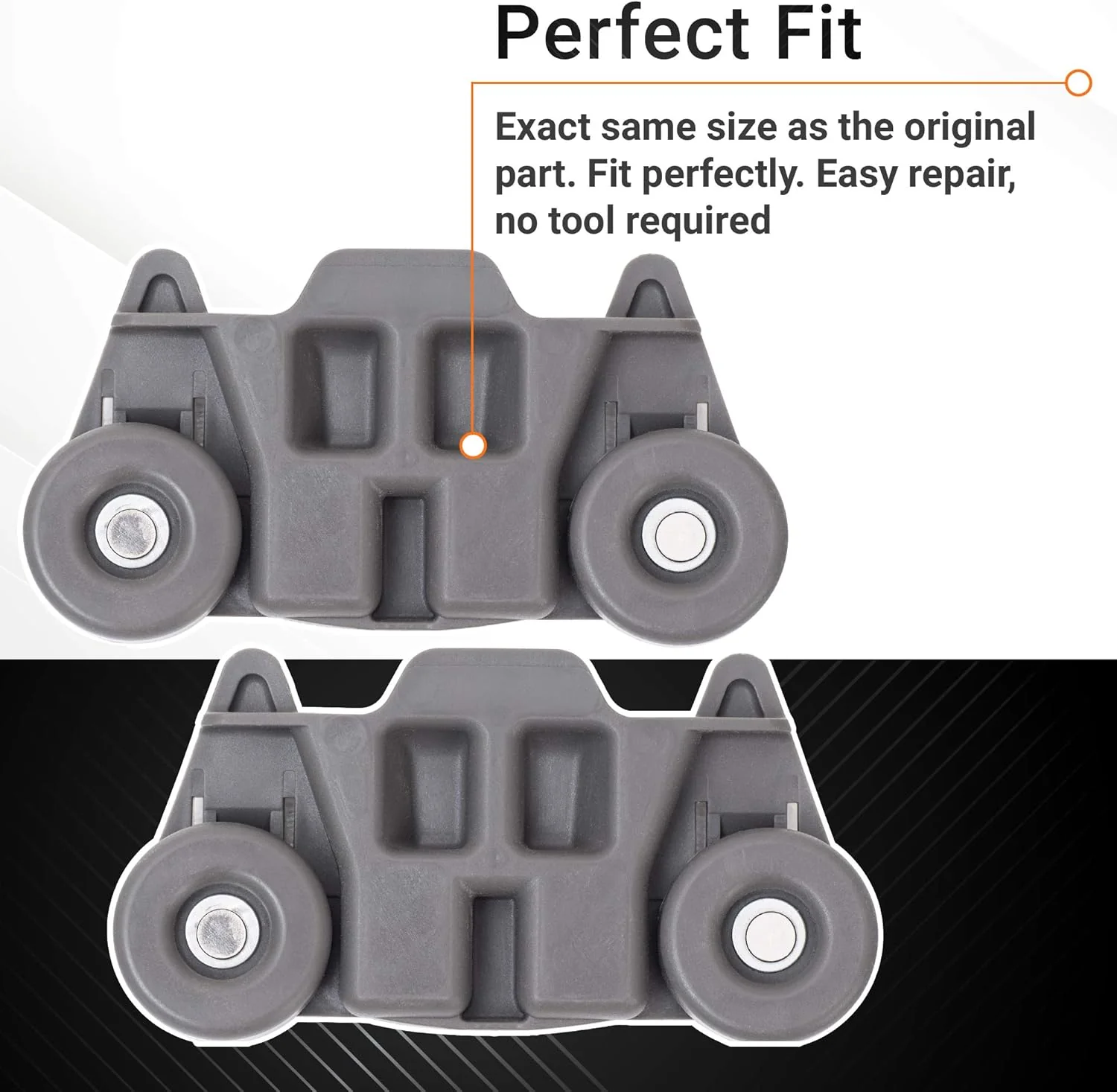 [Lifetime Warranty] W10195416 Dishwasher Lower Dish Rack Wheel - Pack of 2 - Image 5