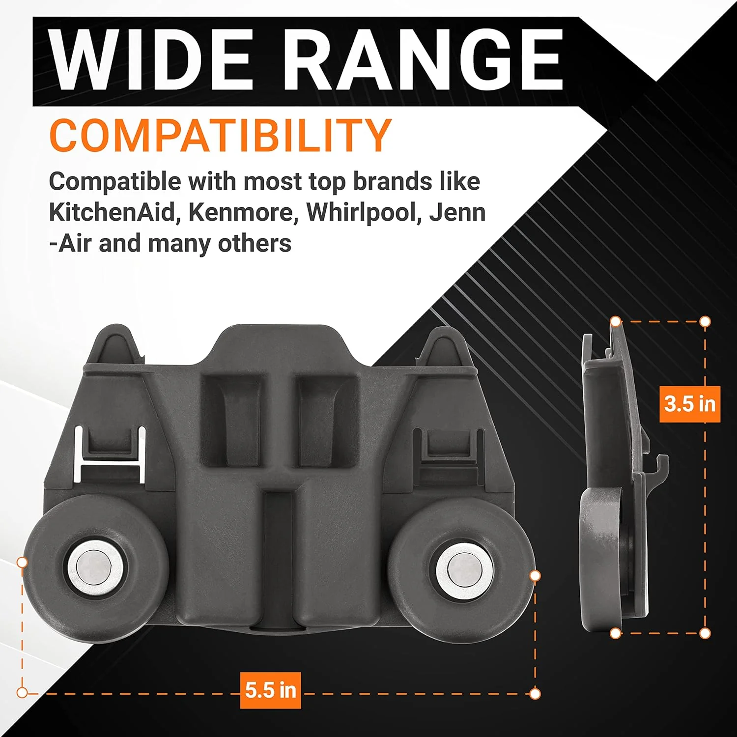 [Lifetime Warranty] W10195417 Dishwasher Lower Dish Rack Wheel - Pack of 4 - Image 3