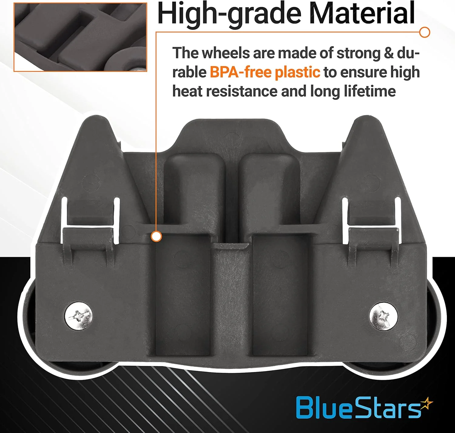 [Lifetime Warranty] W10195417 Dishwasher Lower Dish Rack Wheel - Pack of 4 - Image 5