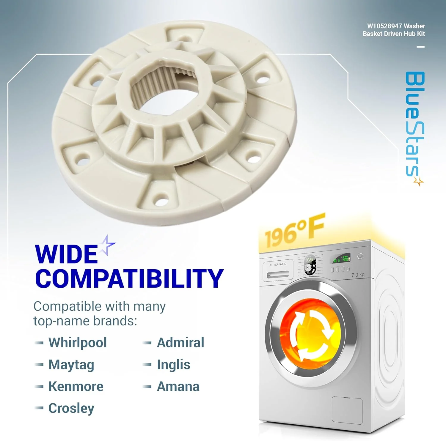 [Lifetime Warranty] W10528947 W10396887 Washer Basket Driven Hub Kit - Image 5