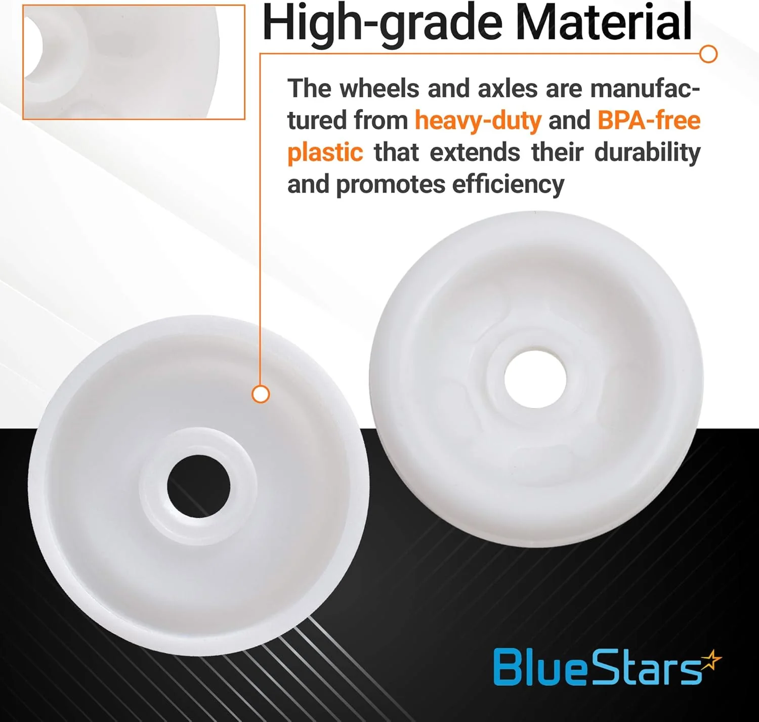 [Lifetime Warranty] WD12X271 Dishwasher Lower Rack Roller and Axle Kit - Pack of 8 - Image 4